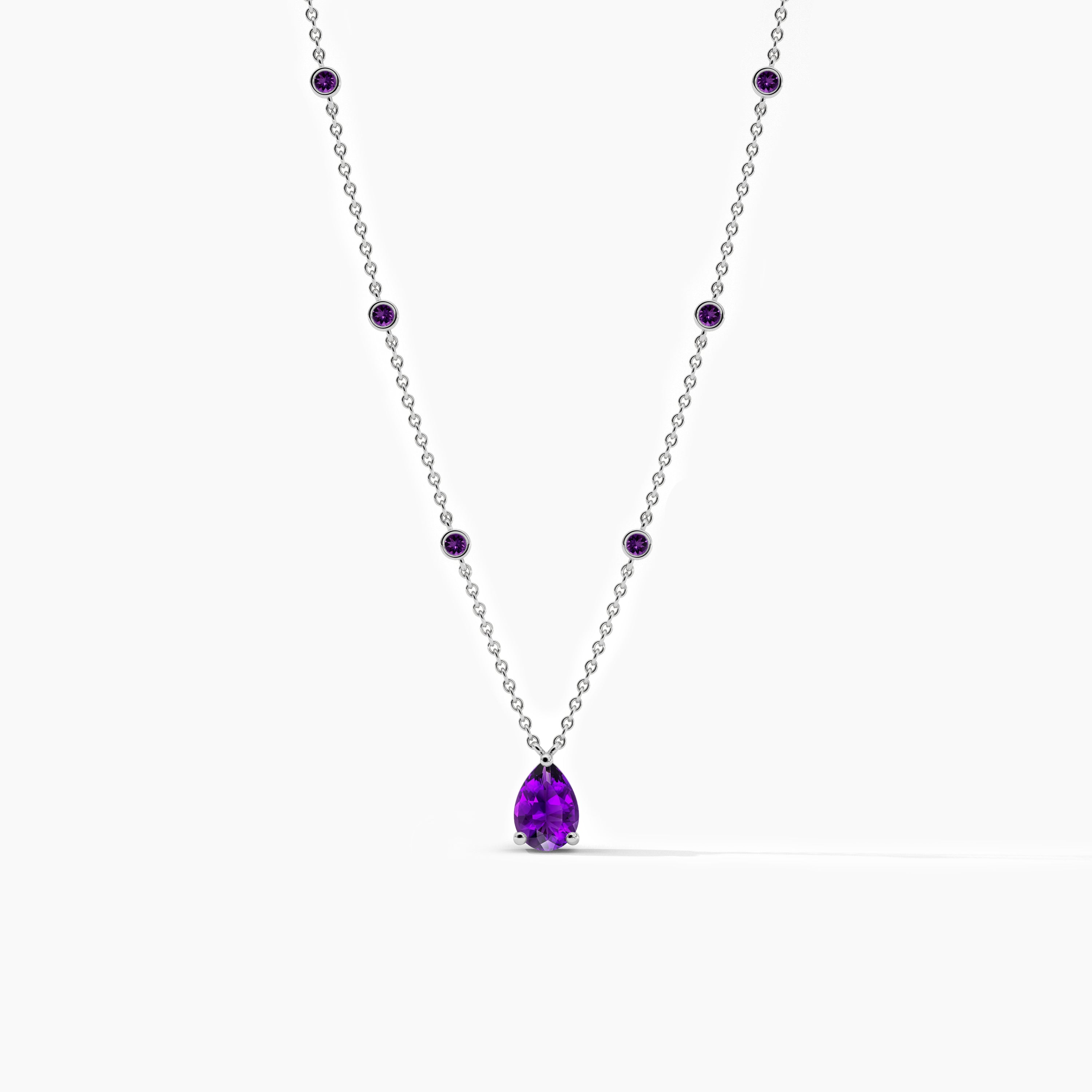 pear gemstone amethyst necklace