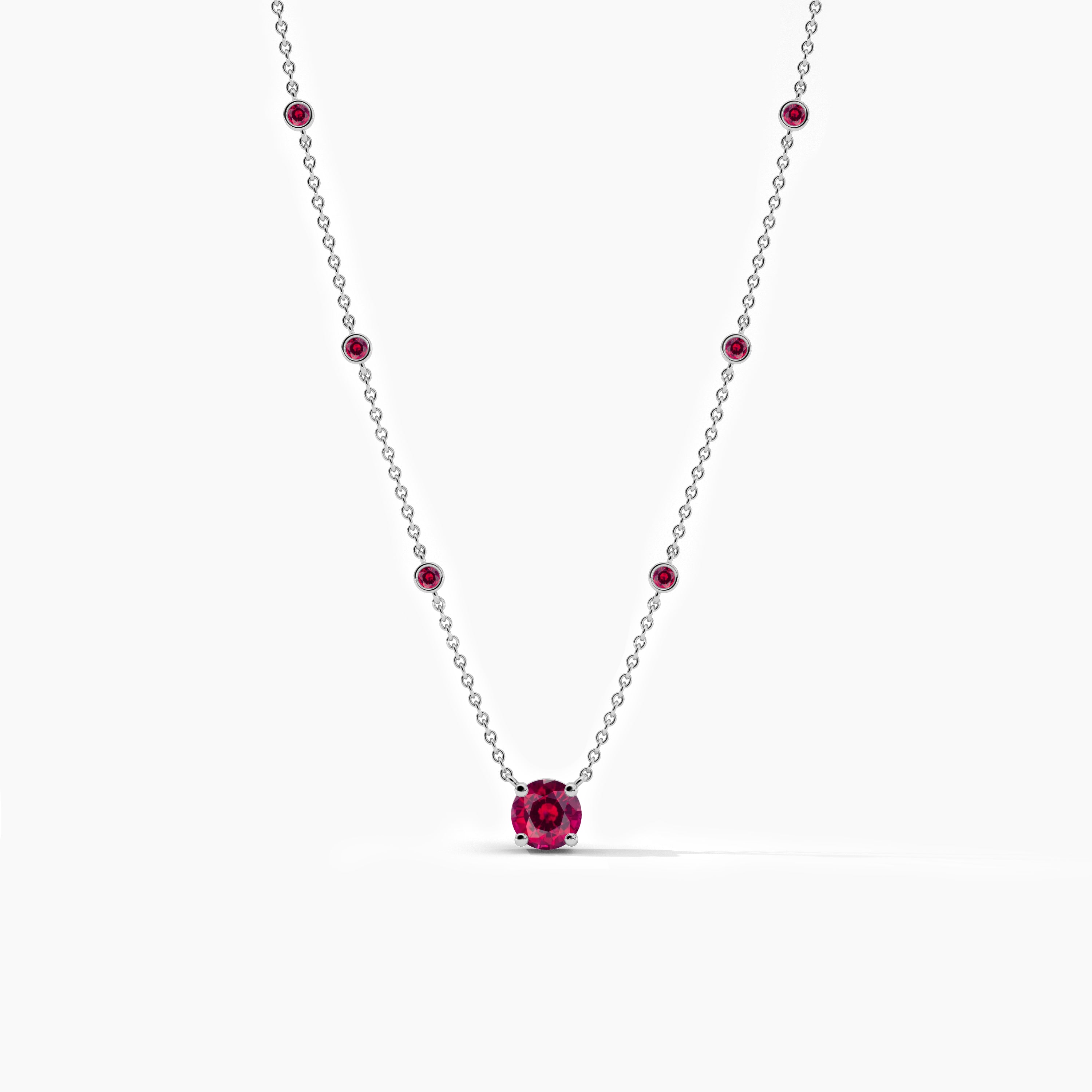 diamond bezel station necklace