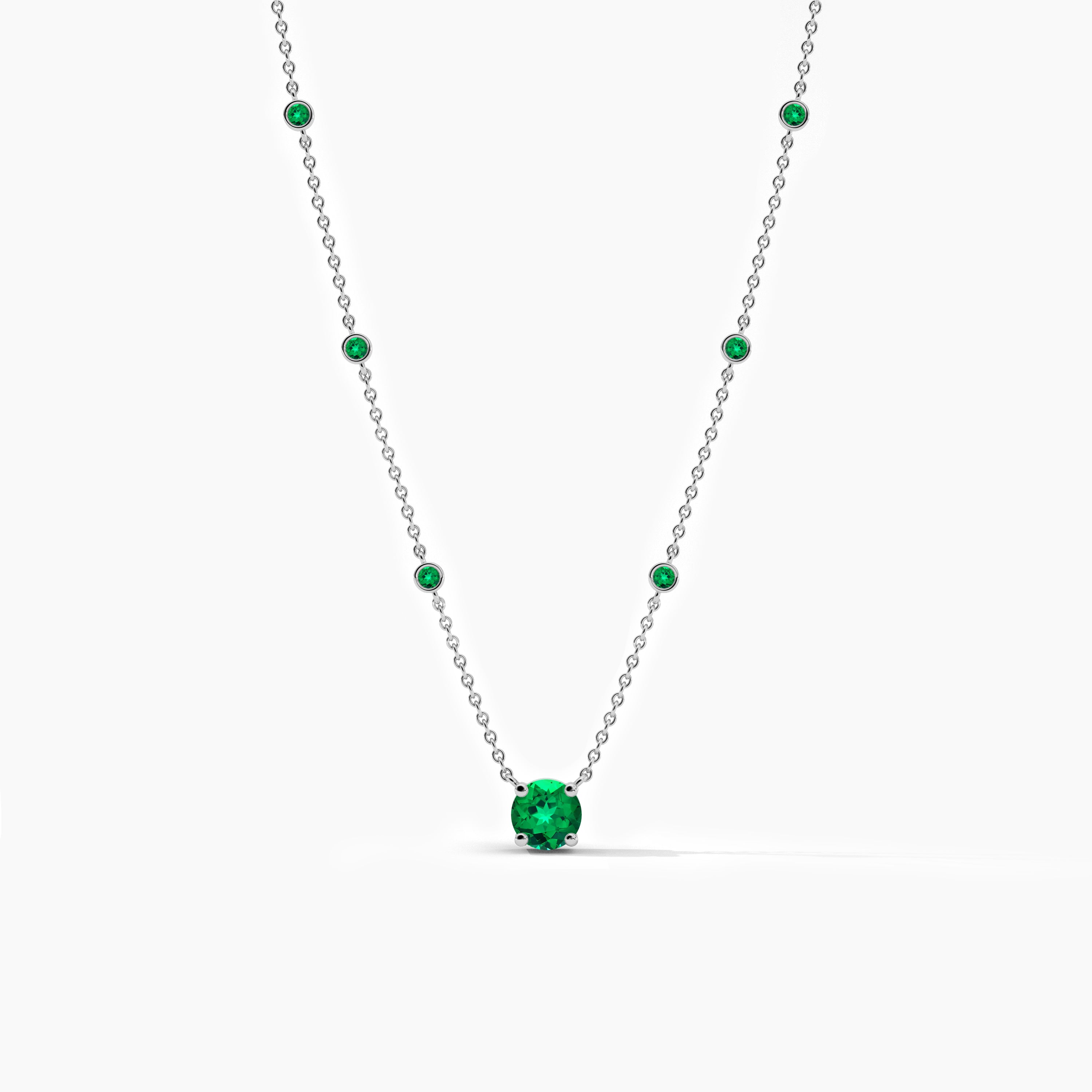 bezel set diamond station necklace