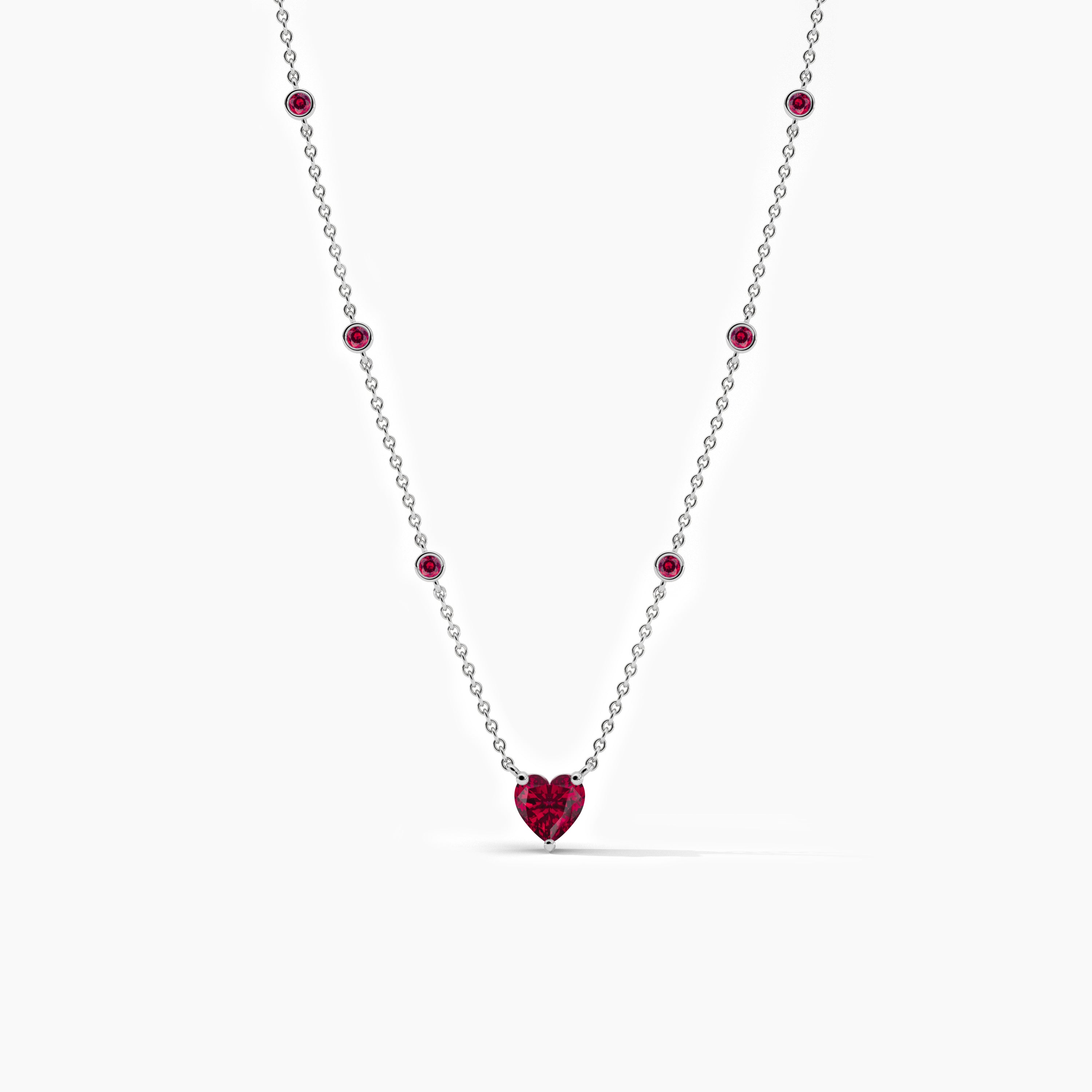 diamond station necklace white gold