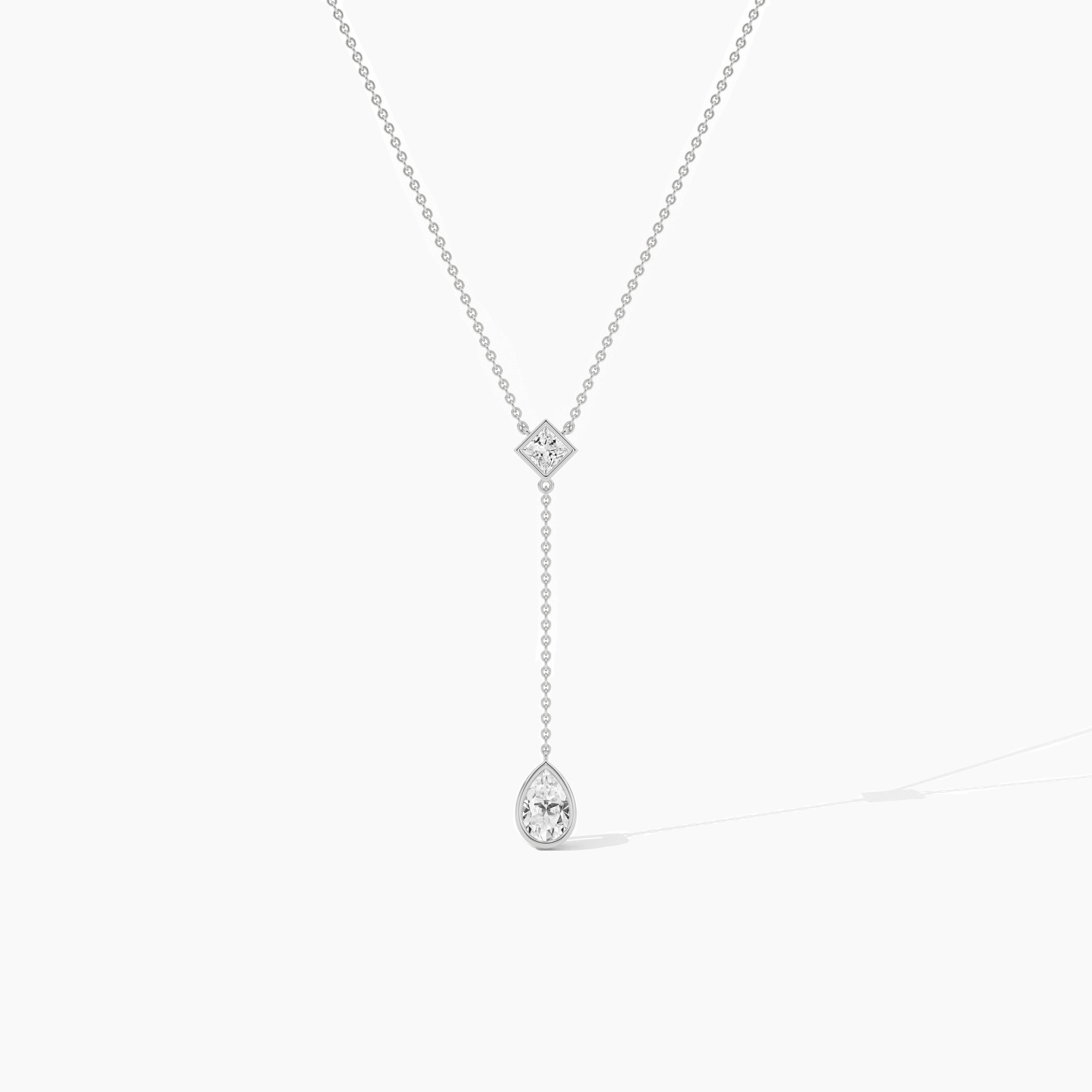 white gold diamond drop necklace 