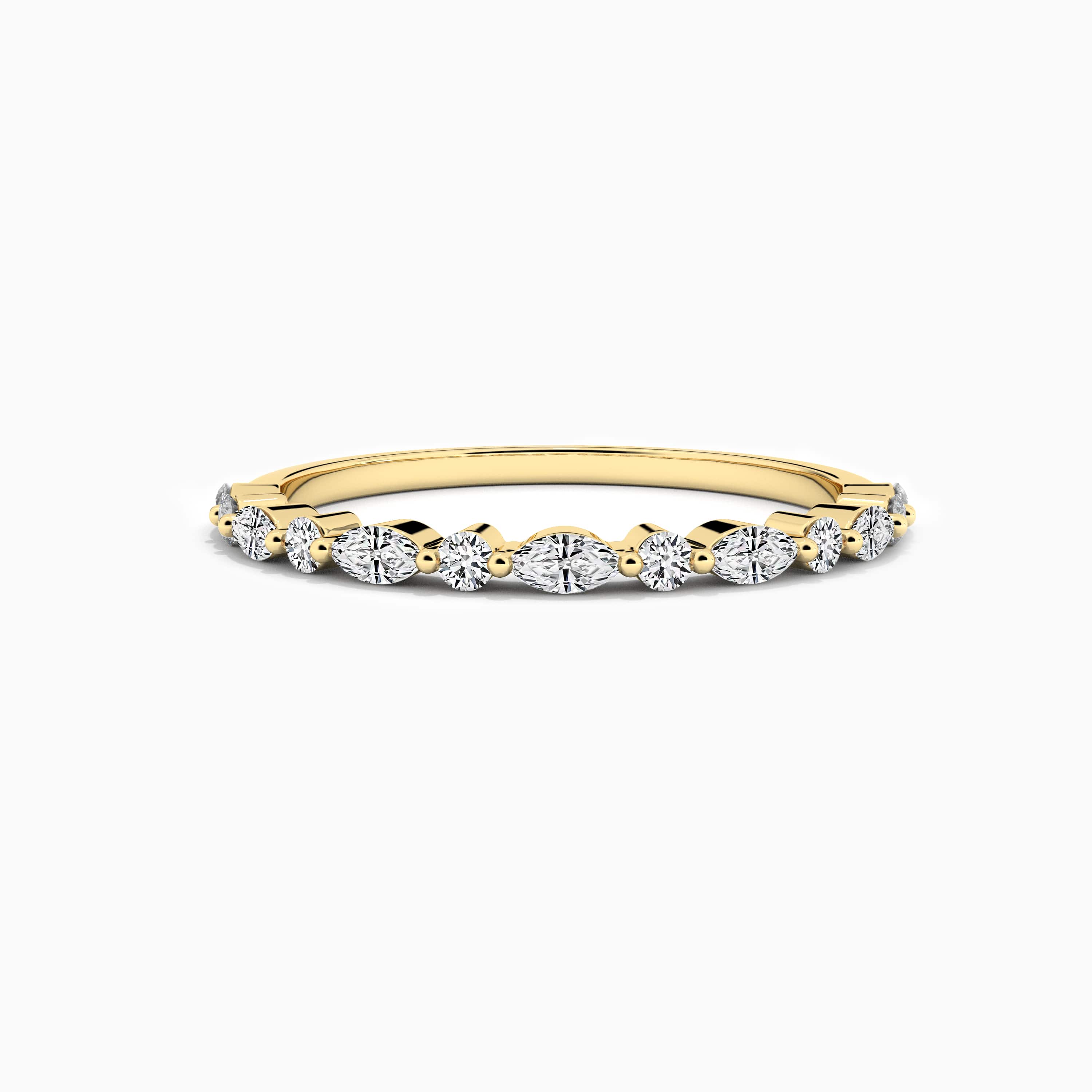 Yellow gold eternity wedding band 