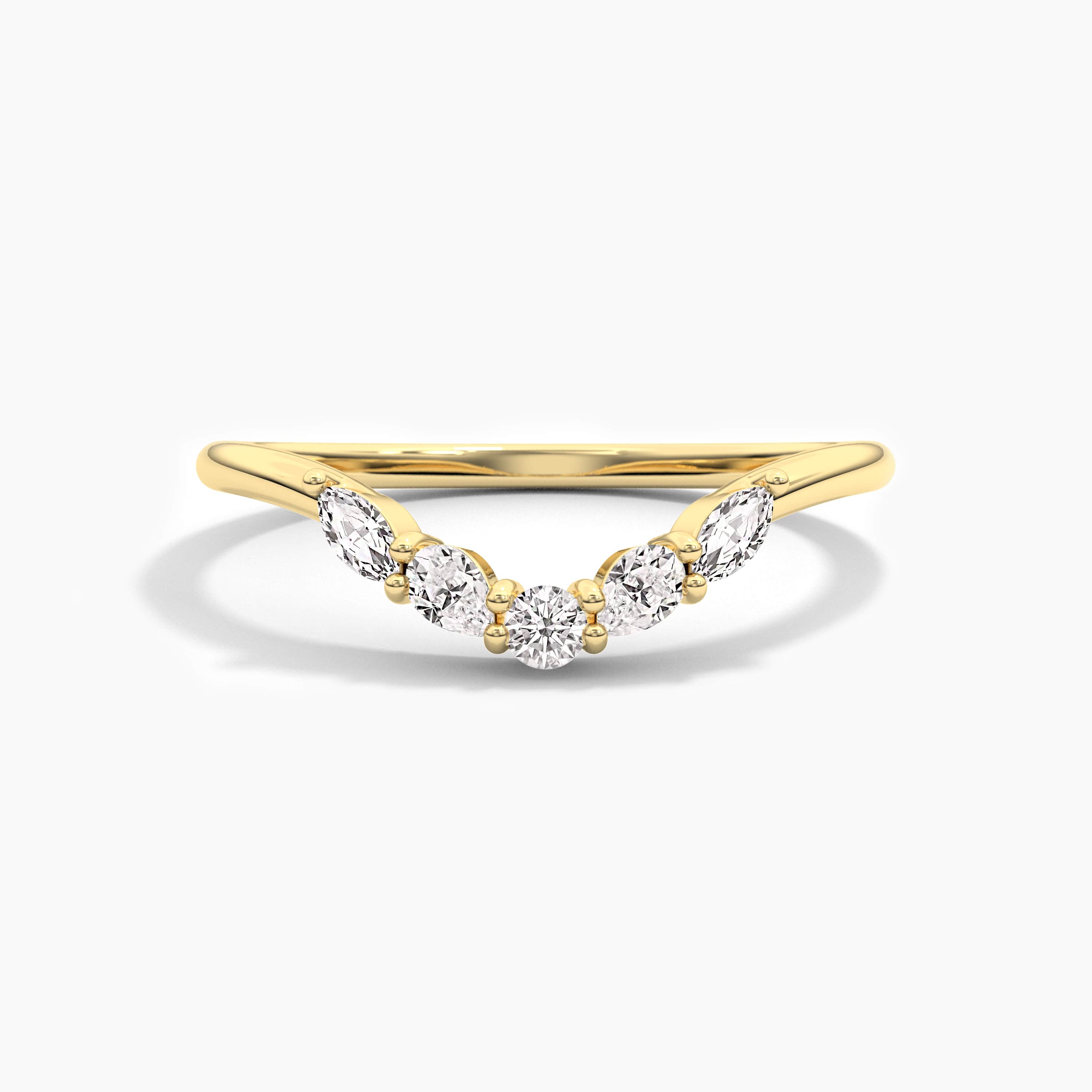 yellow gold multi shape diamond ring 