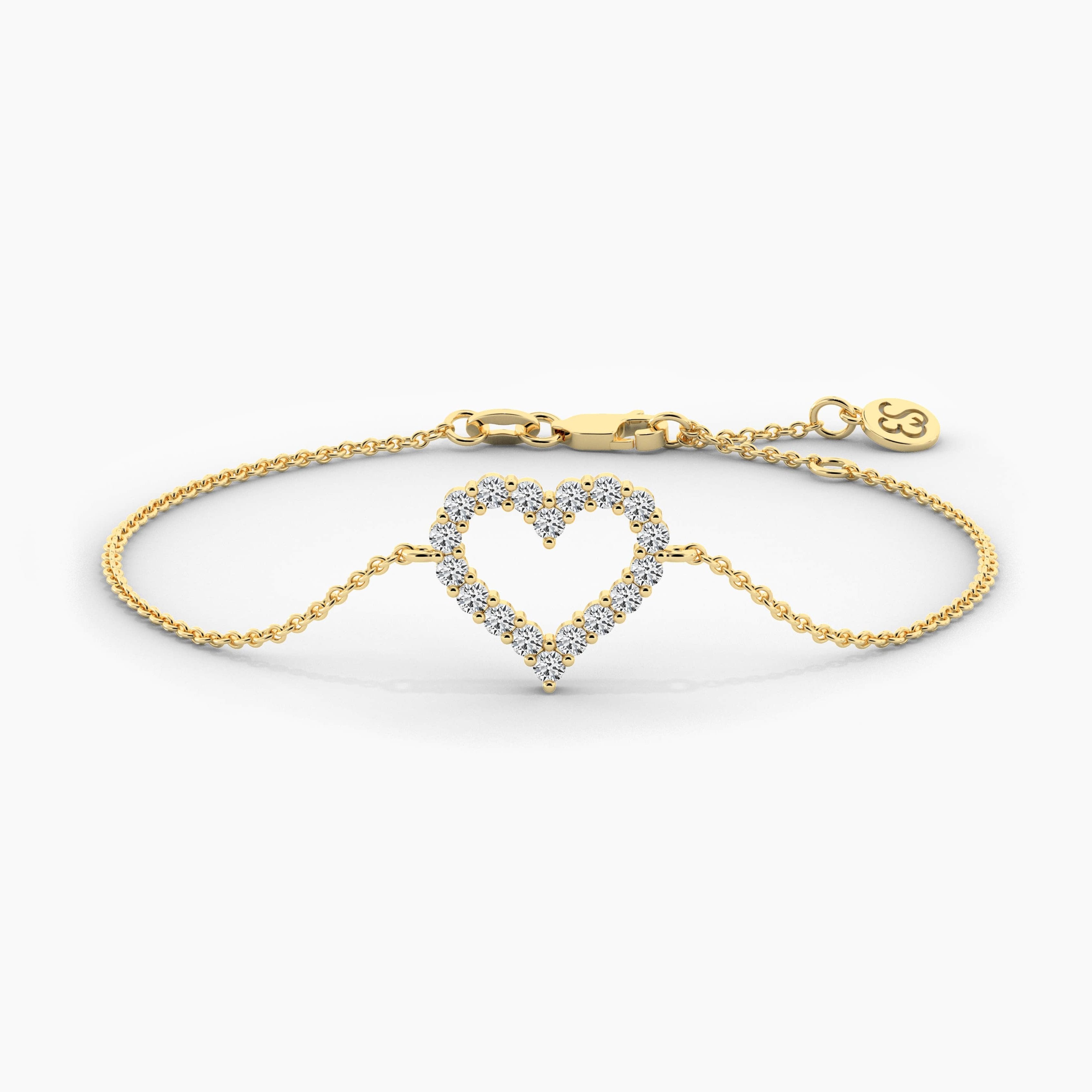 gold diamond heart bracelet