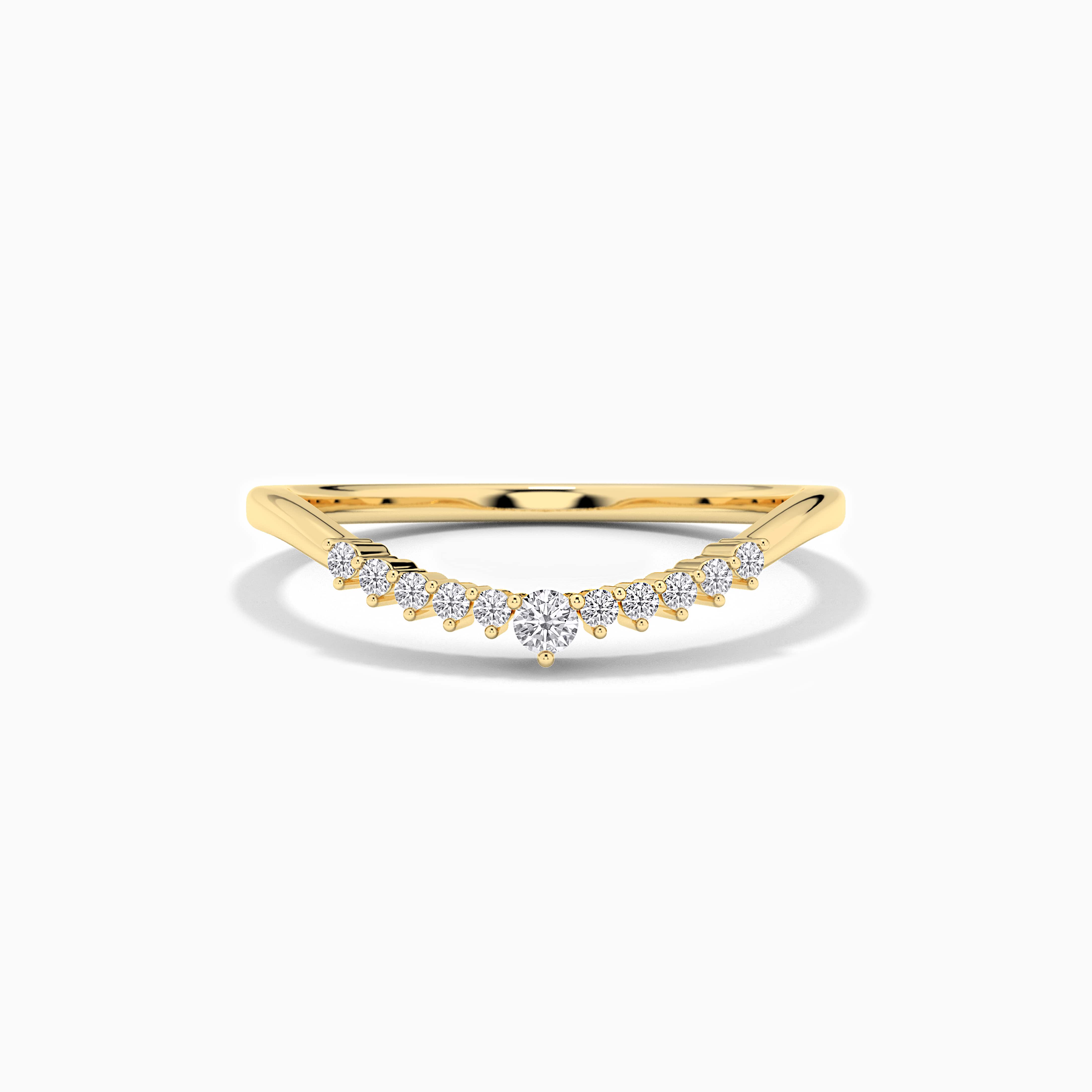 Yellow gold curve ring