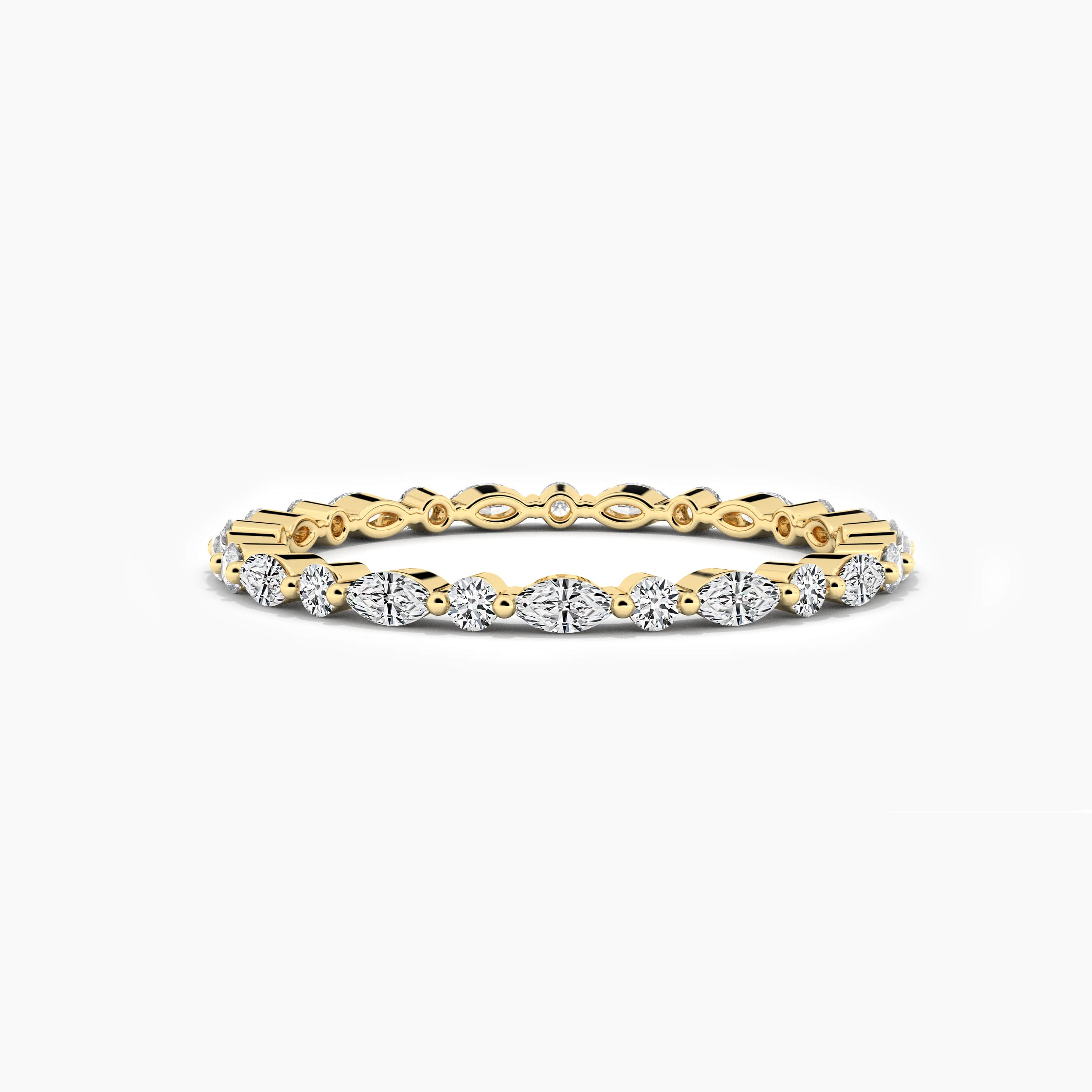 yellow gold eternity wedding band 