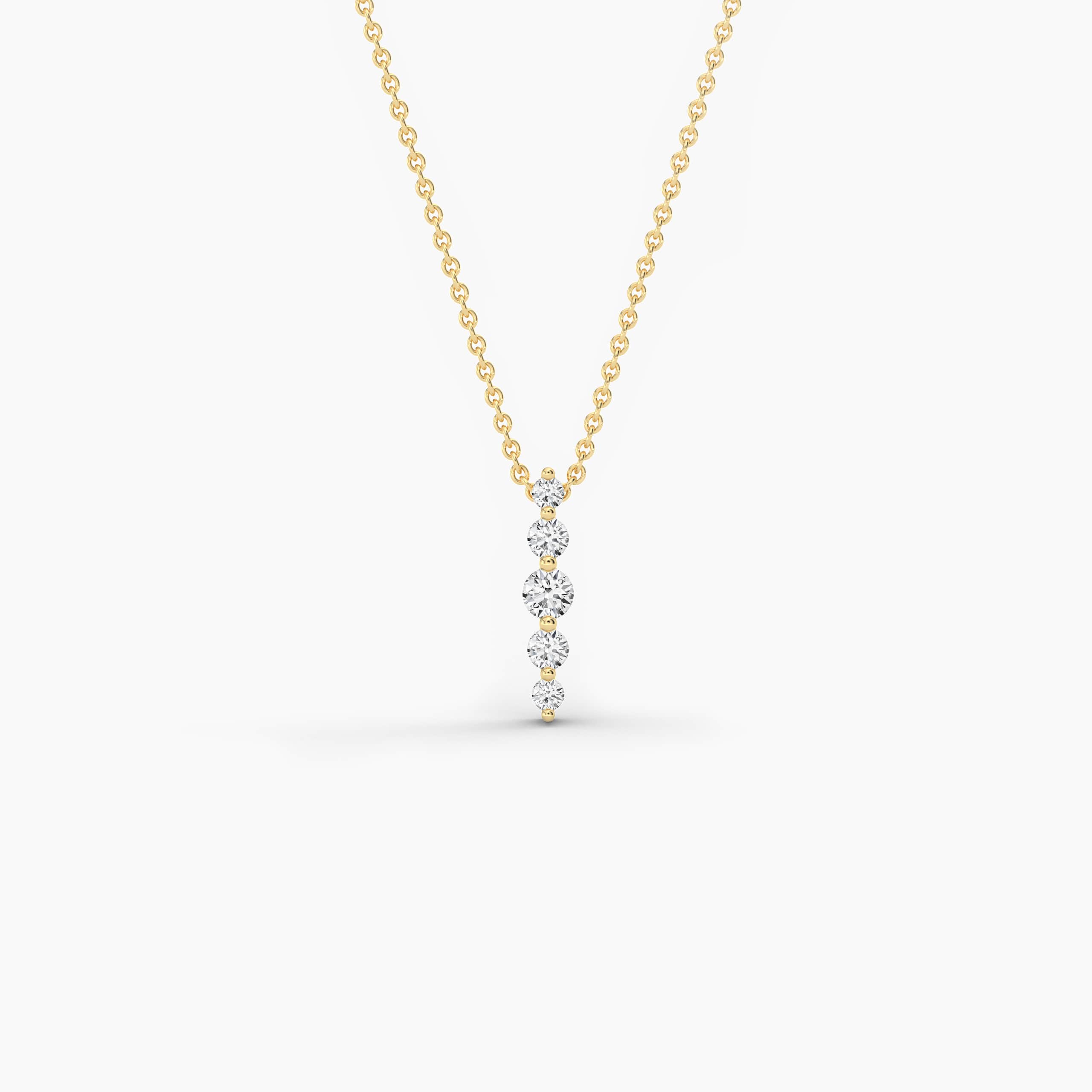 Round Cut Moissanite Diamond Necklace In Yellow God 