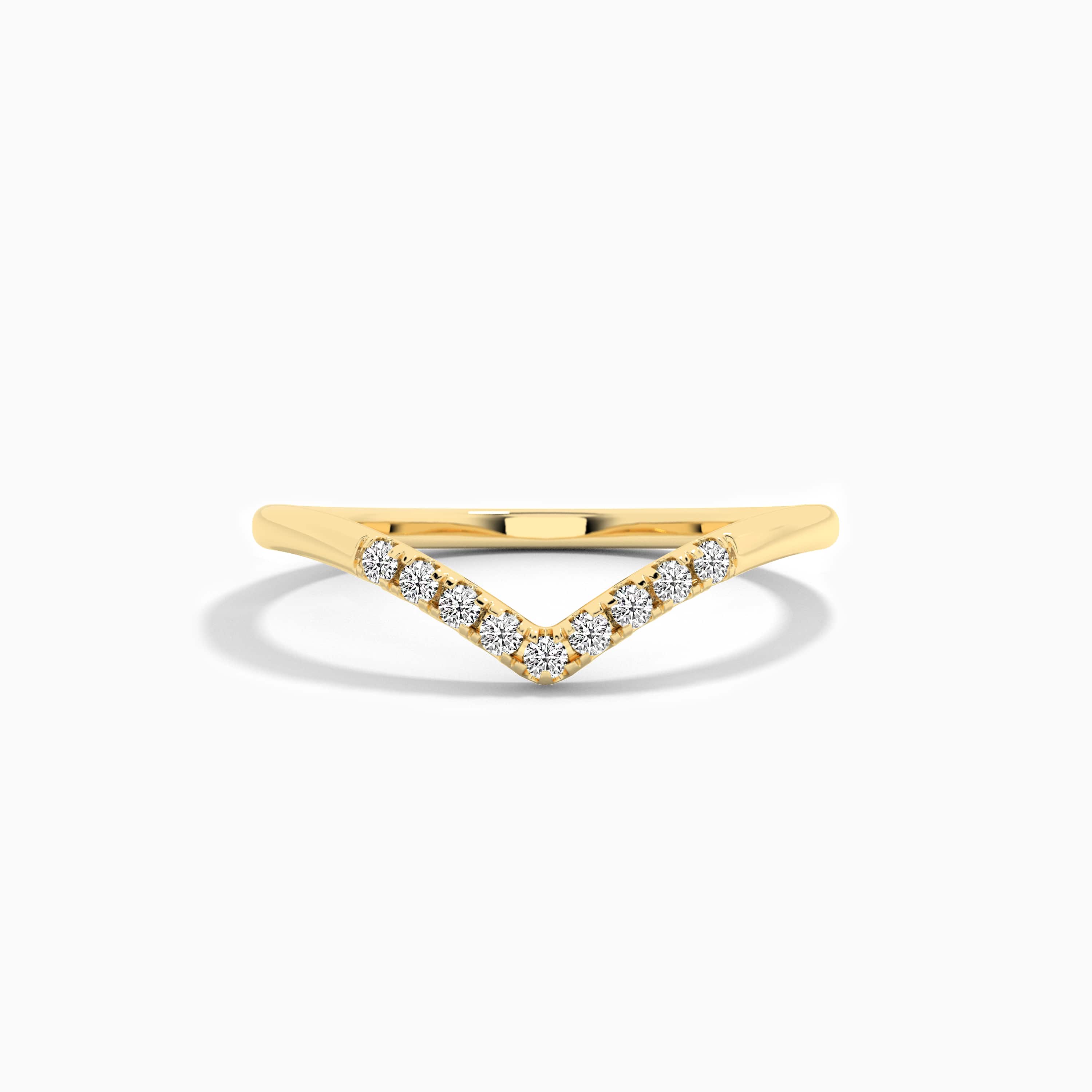 round cut moissanite diamond curved ring