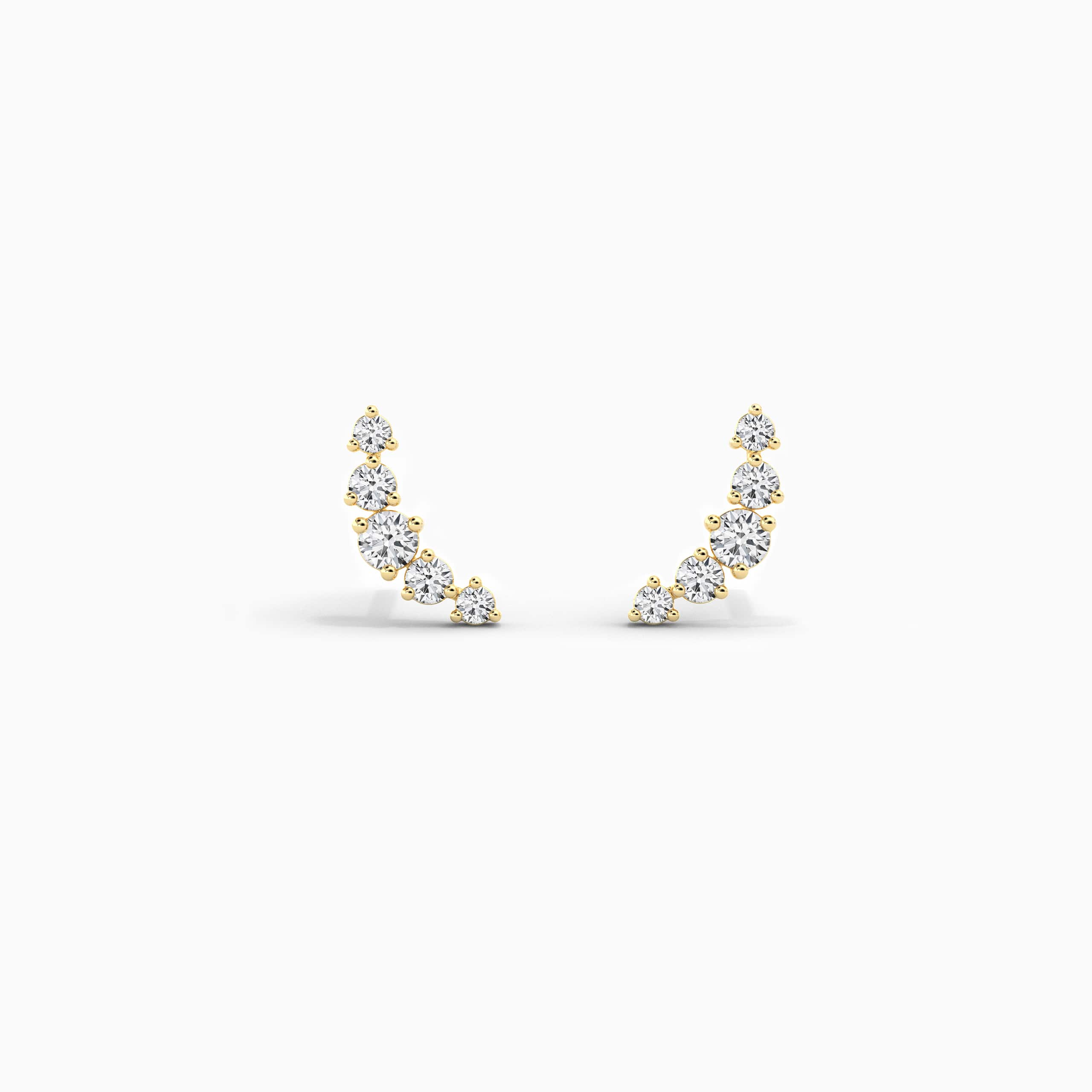 yellow gold ear climber earring 