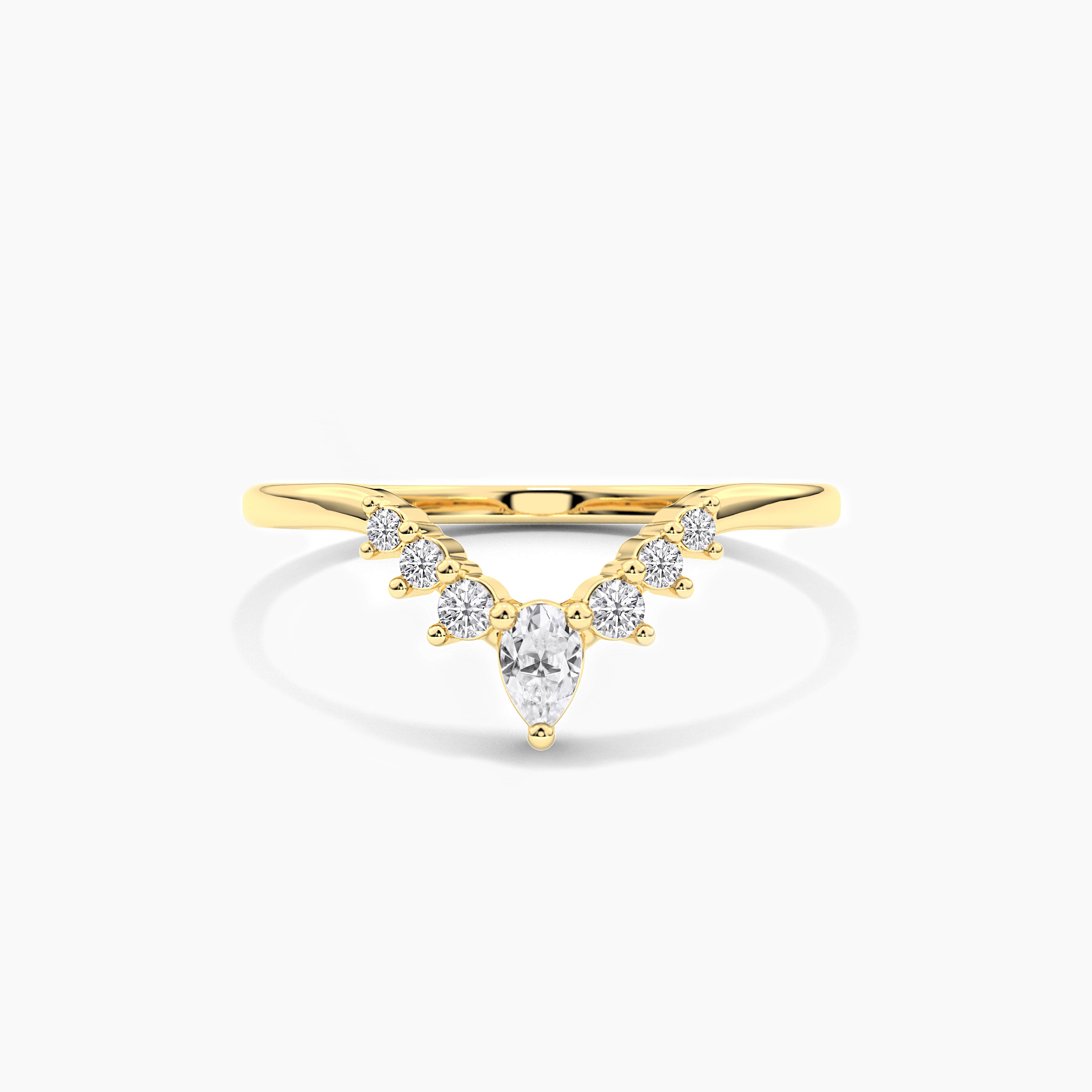 Yellow gold Moissanite Wedding Ring