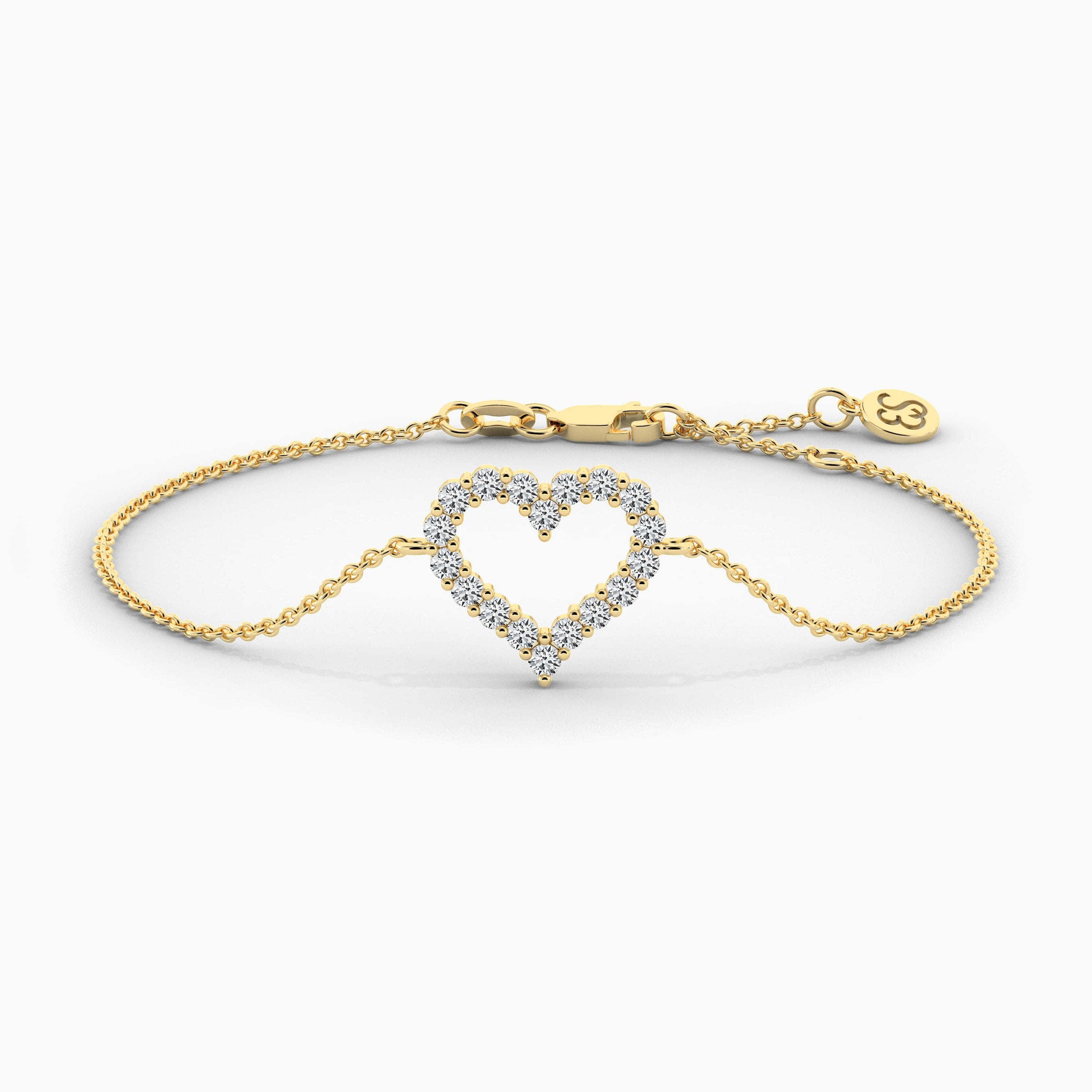 diamond heart bracelet white gold