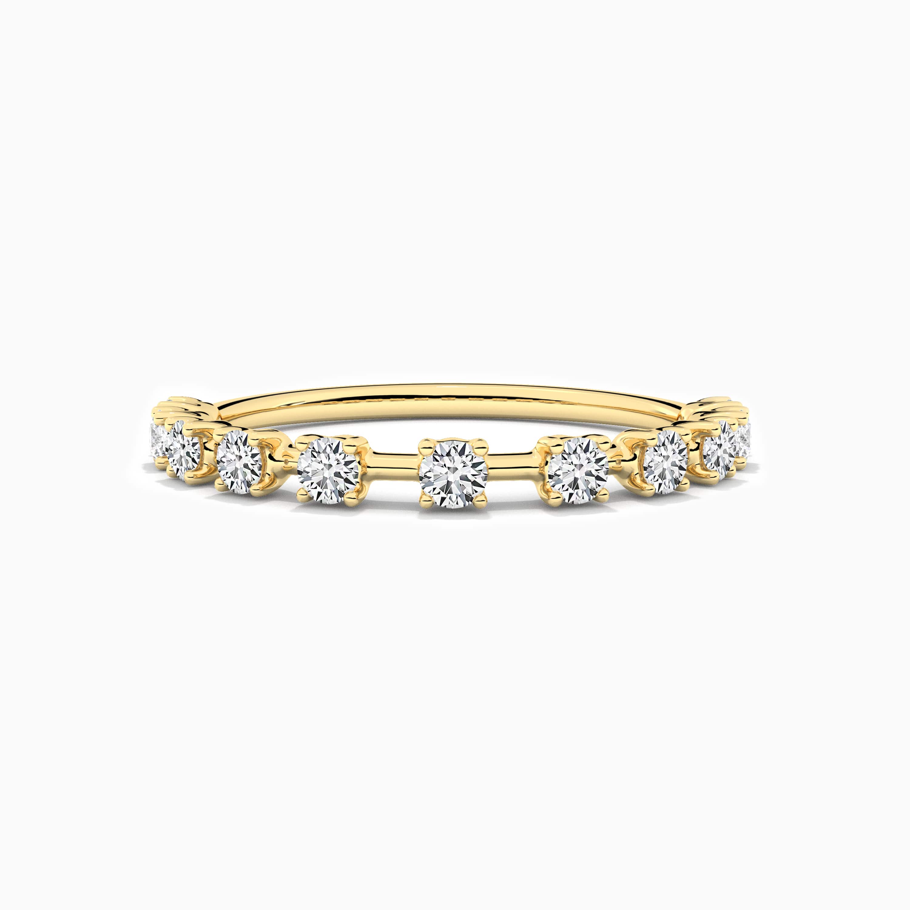 round shape eternity band in yellow gold