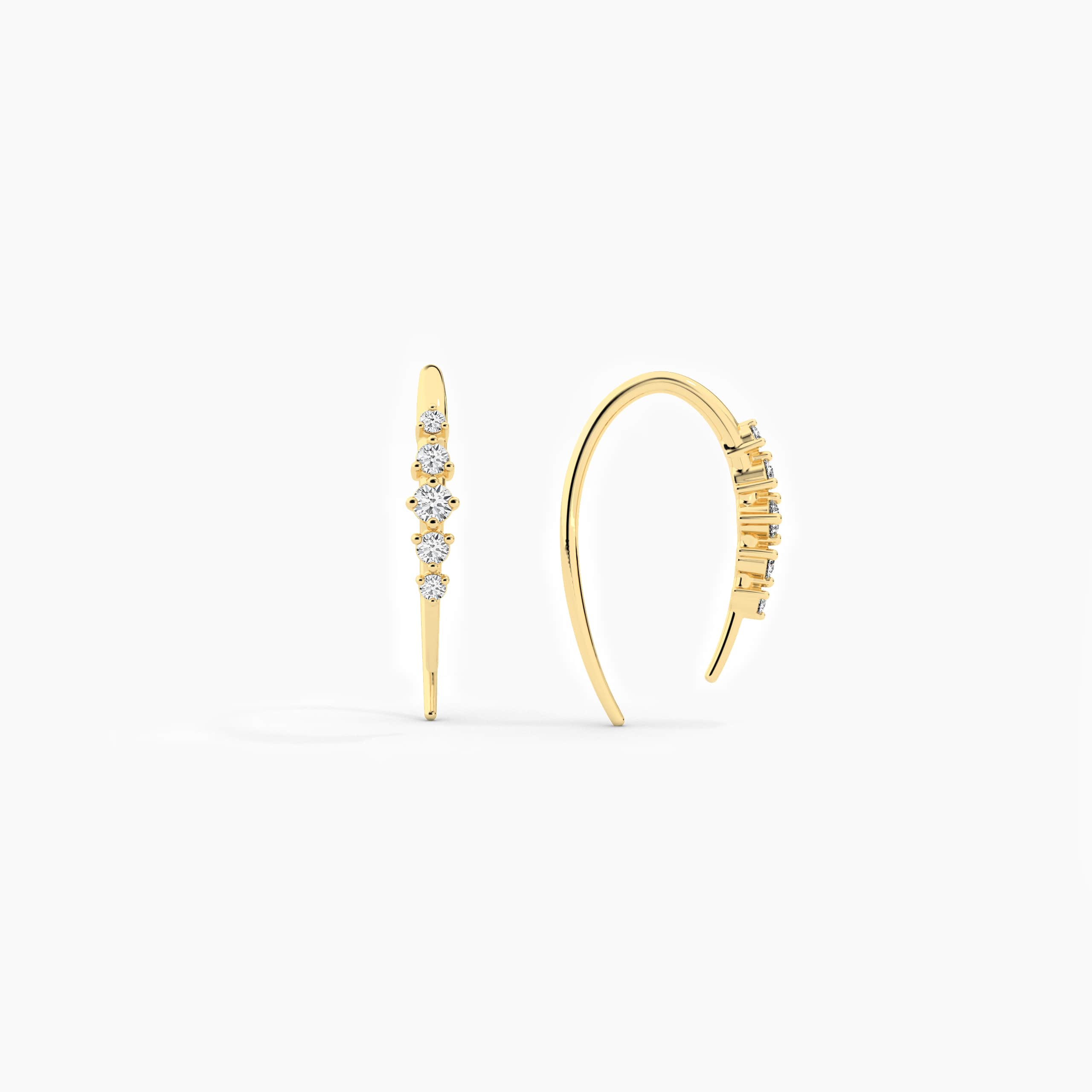 yellow gold threader earring 