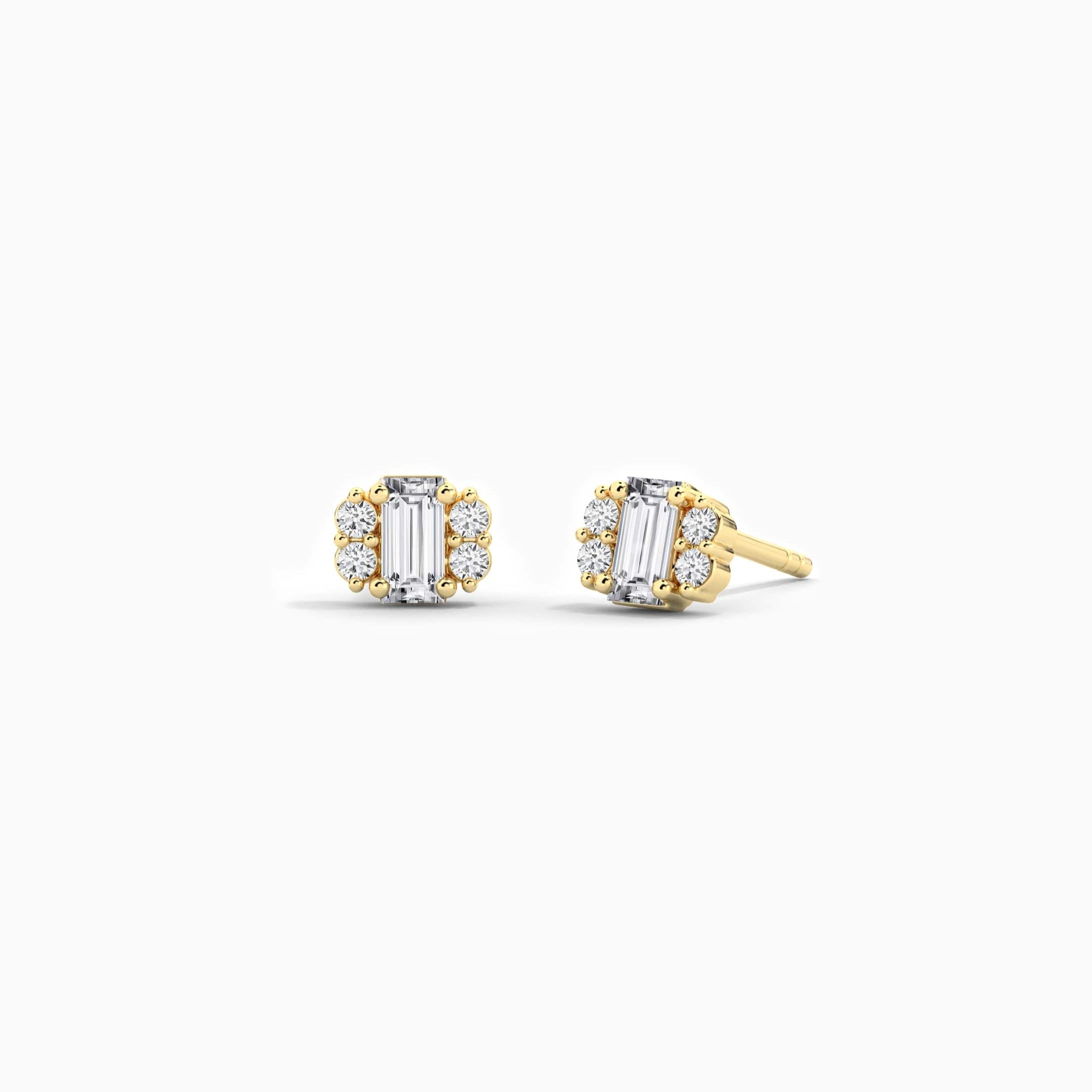 yellow gold fashion earring 