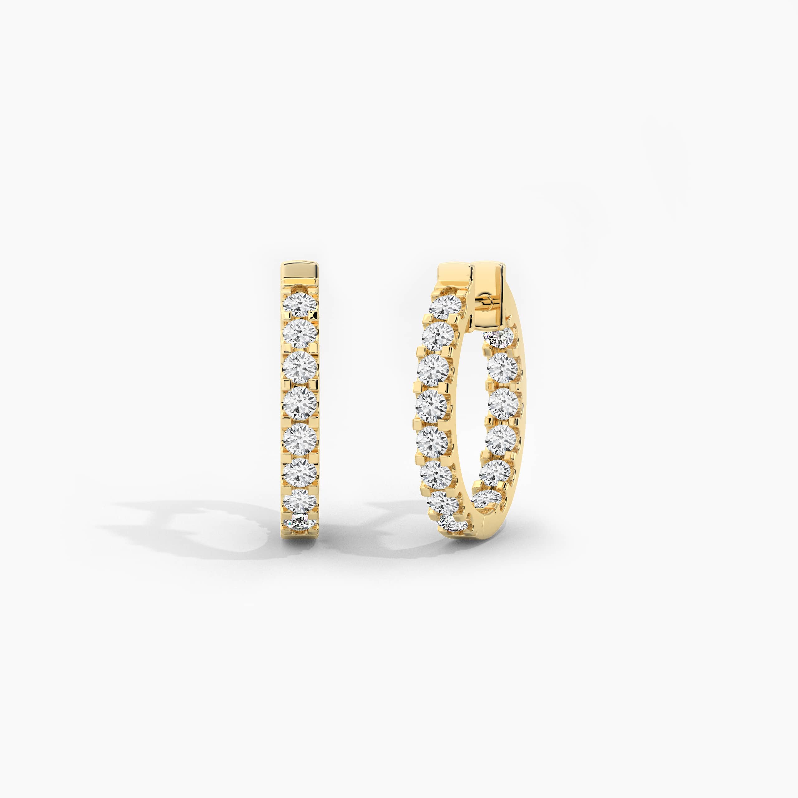 inside and out diamond hoop earrings