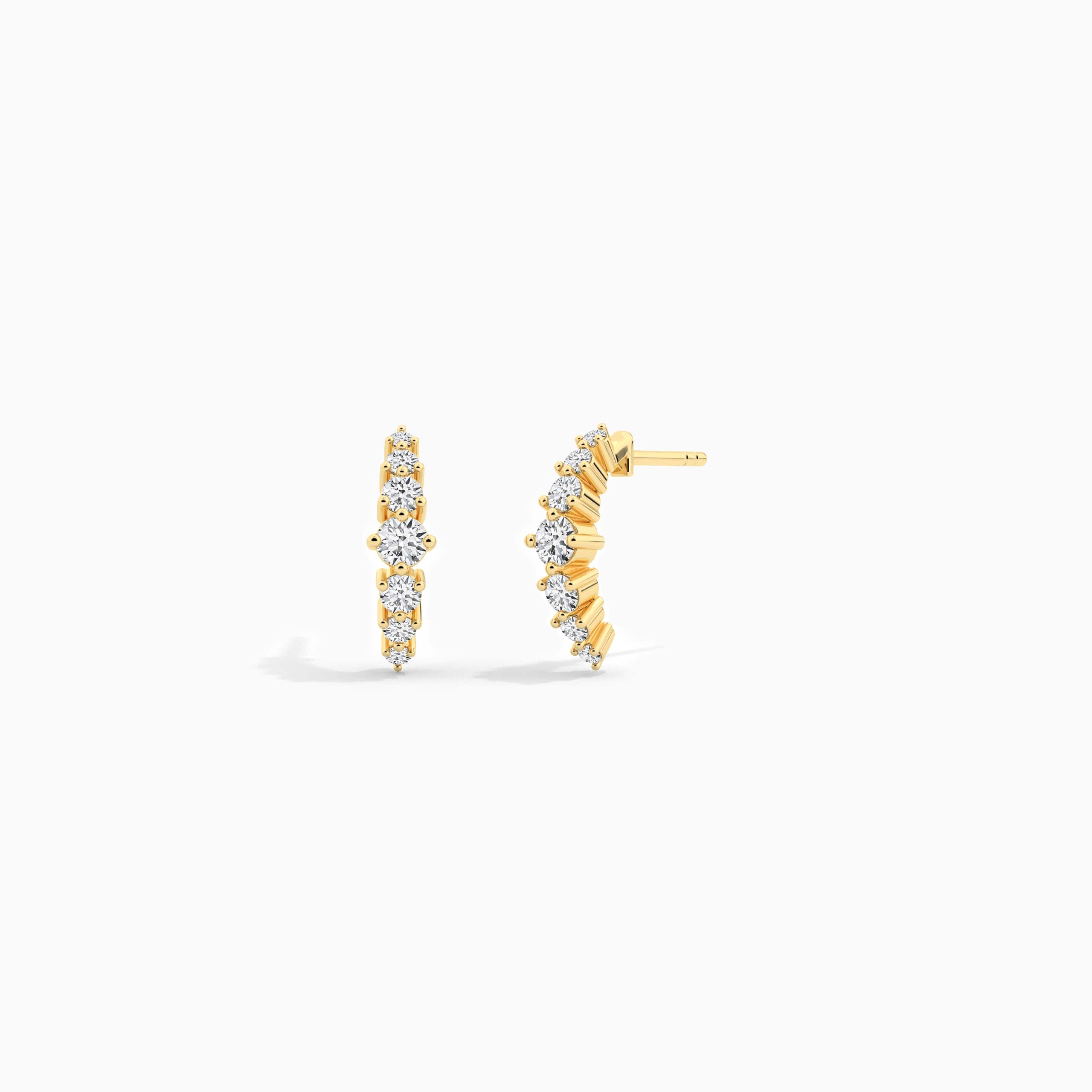 yellow gold huggie earring