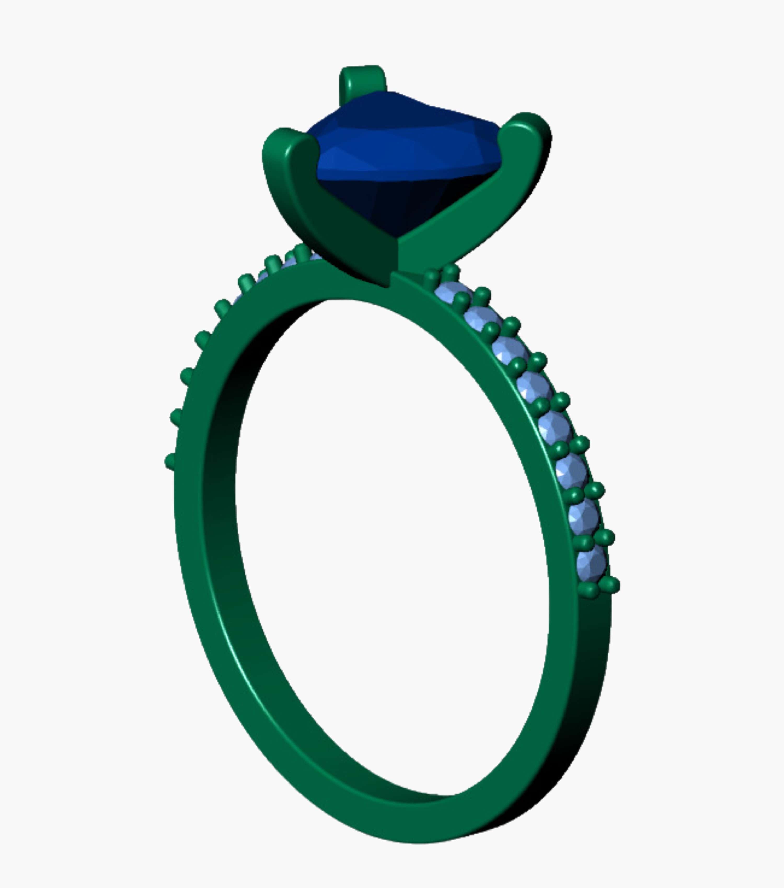 Cad design of heart shape engagement ring