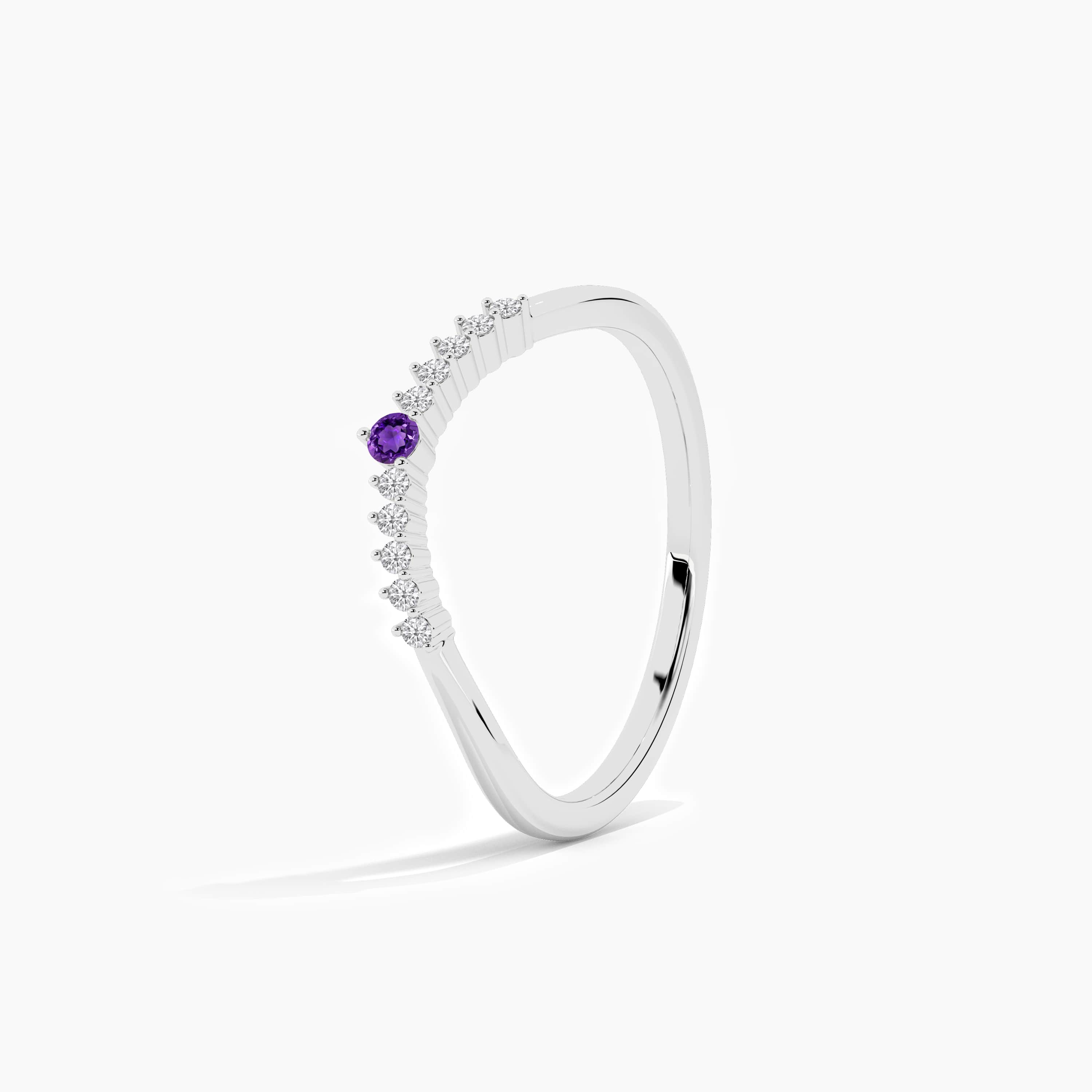 amethyst curved ring