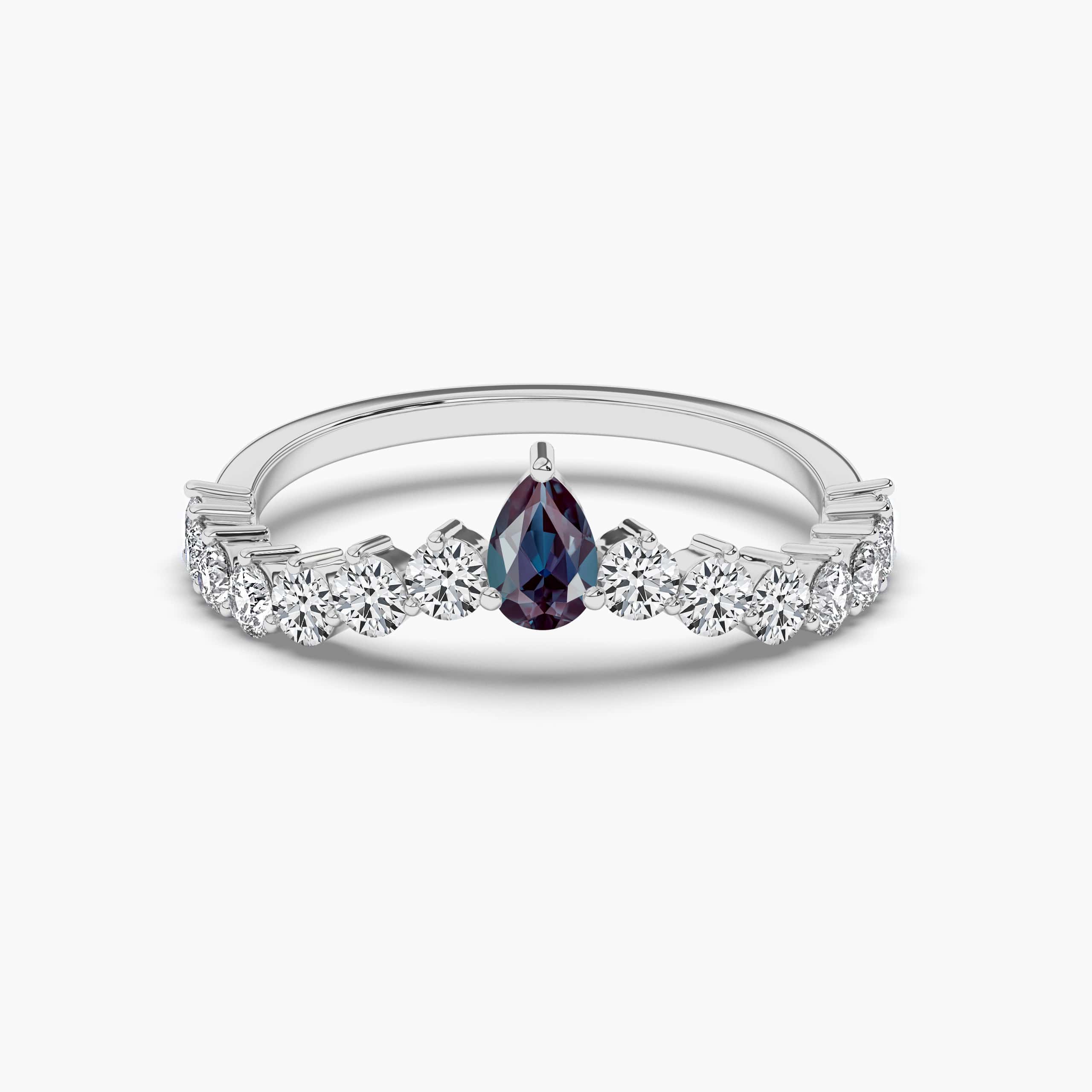 Rose Gold  Pear Shaped Alexandrite Engagement Ring