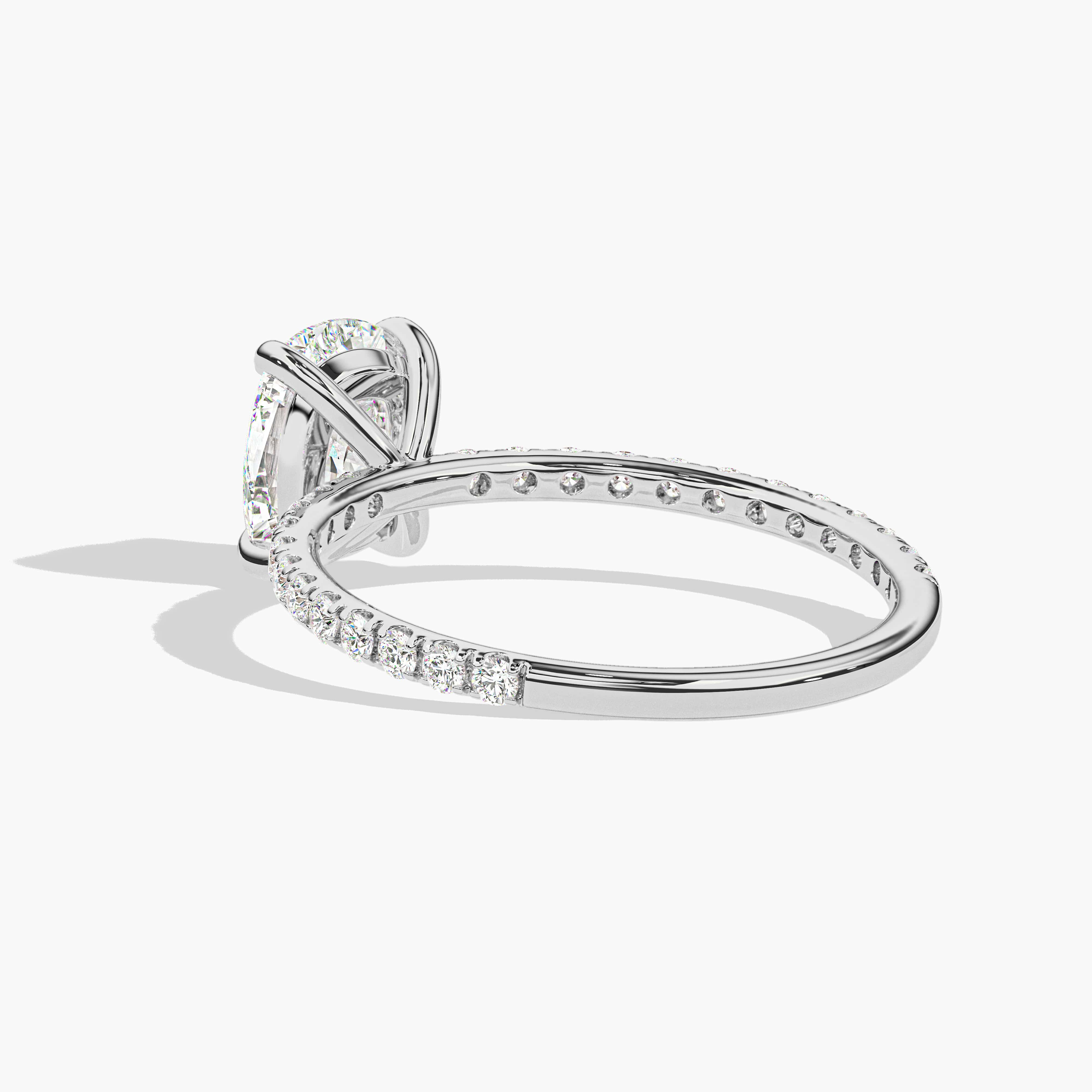 Elongated Cushion Engagement Ring Silver