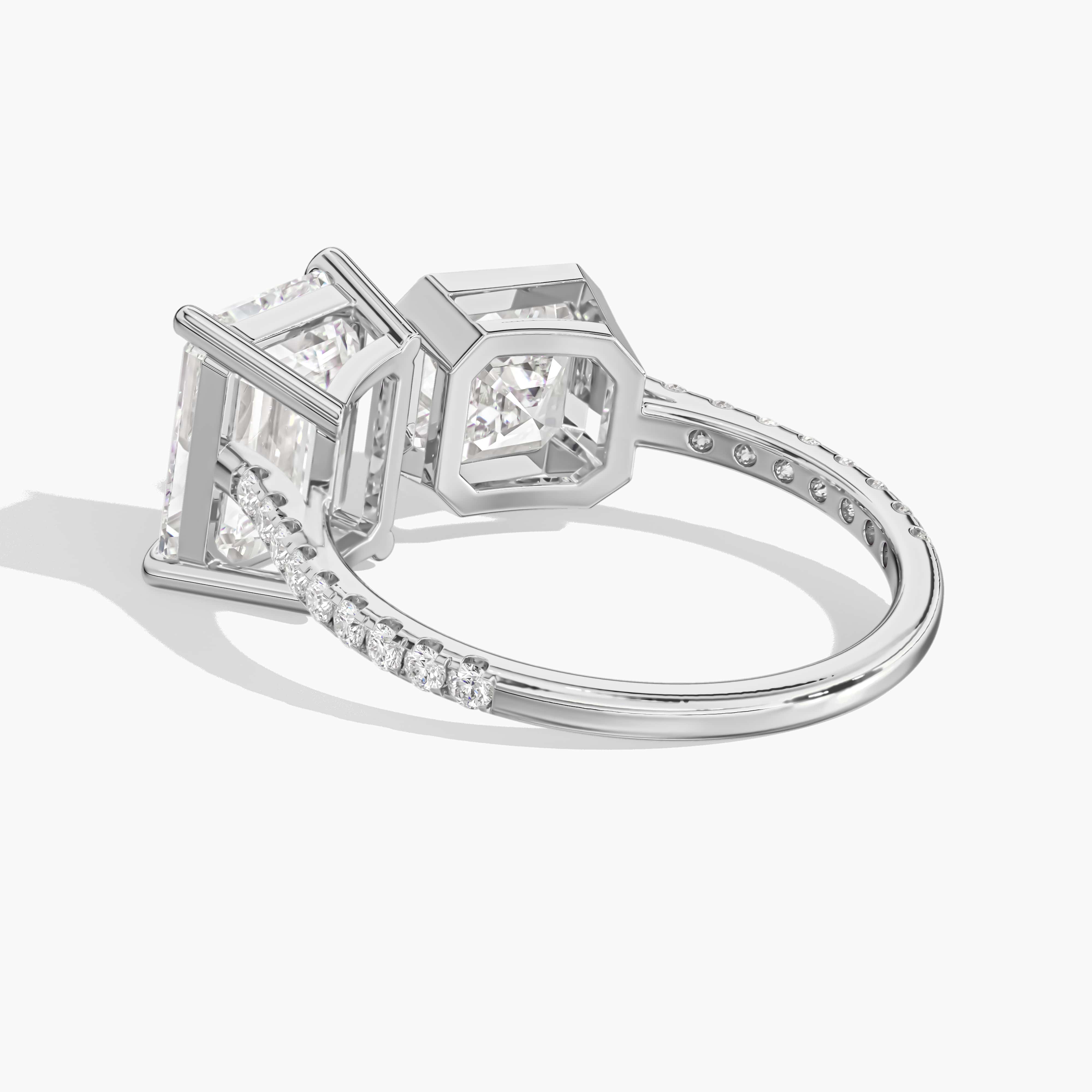 Aquamarine and Amethyst Toi Et Moi Diamond Ring