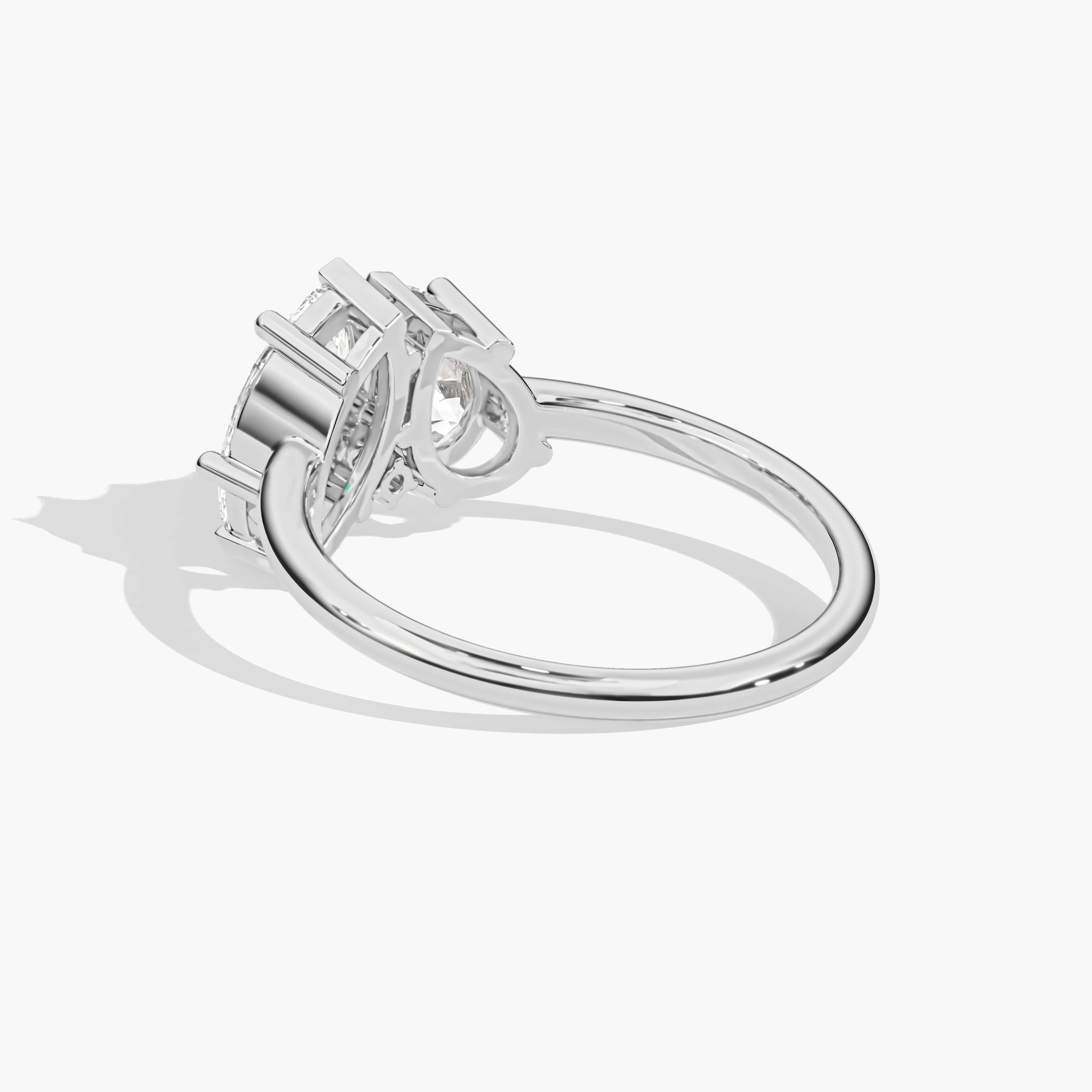 Pear and Marquise Sterling Silver Engagement Ring