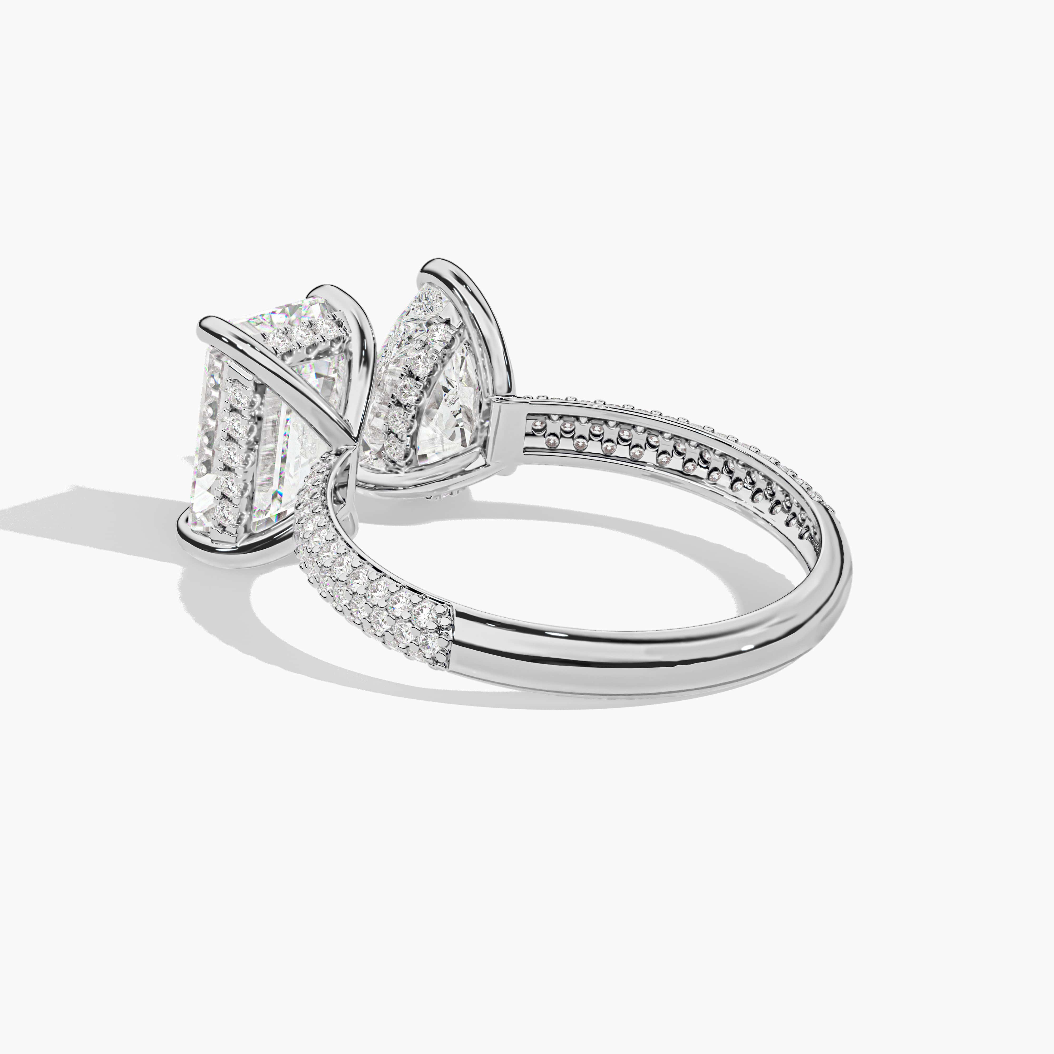 Sterling Silver Toi et Moi Egagement Ring