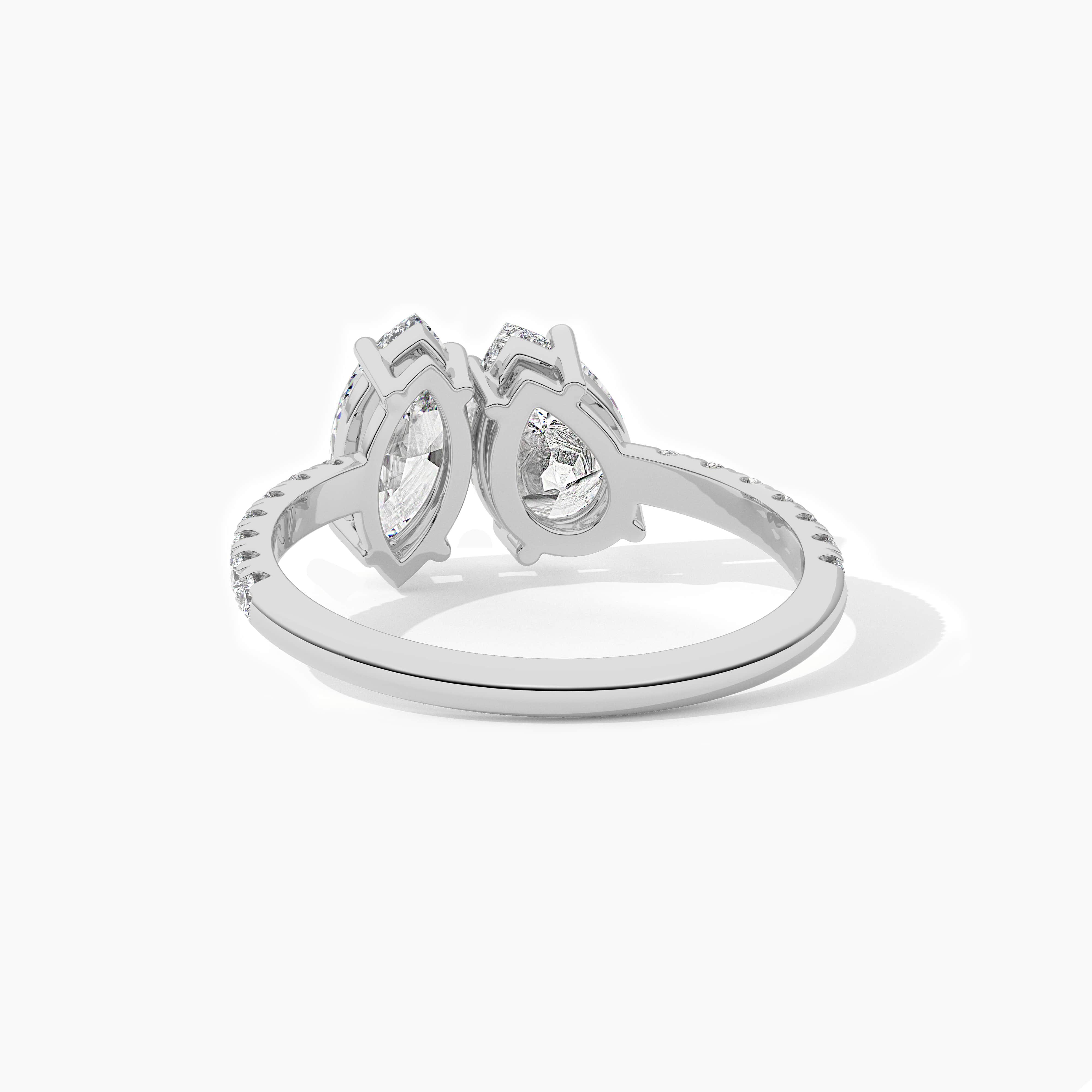  White Gold Toi Et Moi Pear and marquise Ring