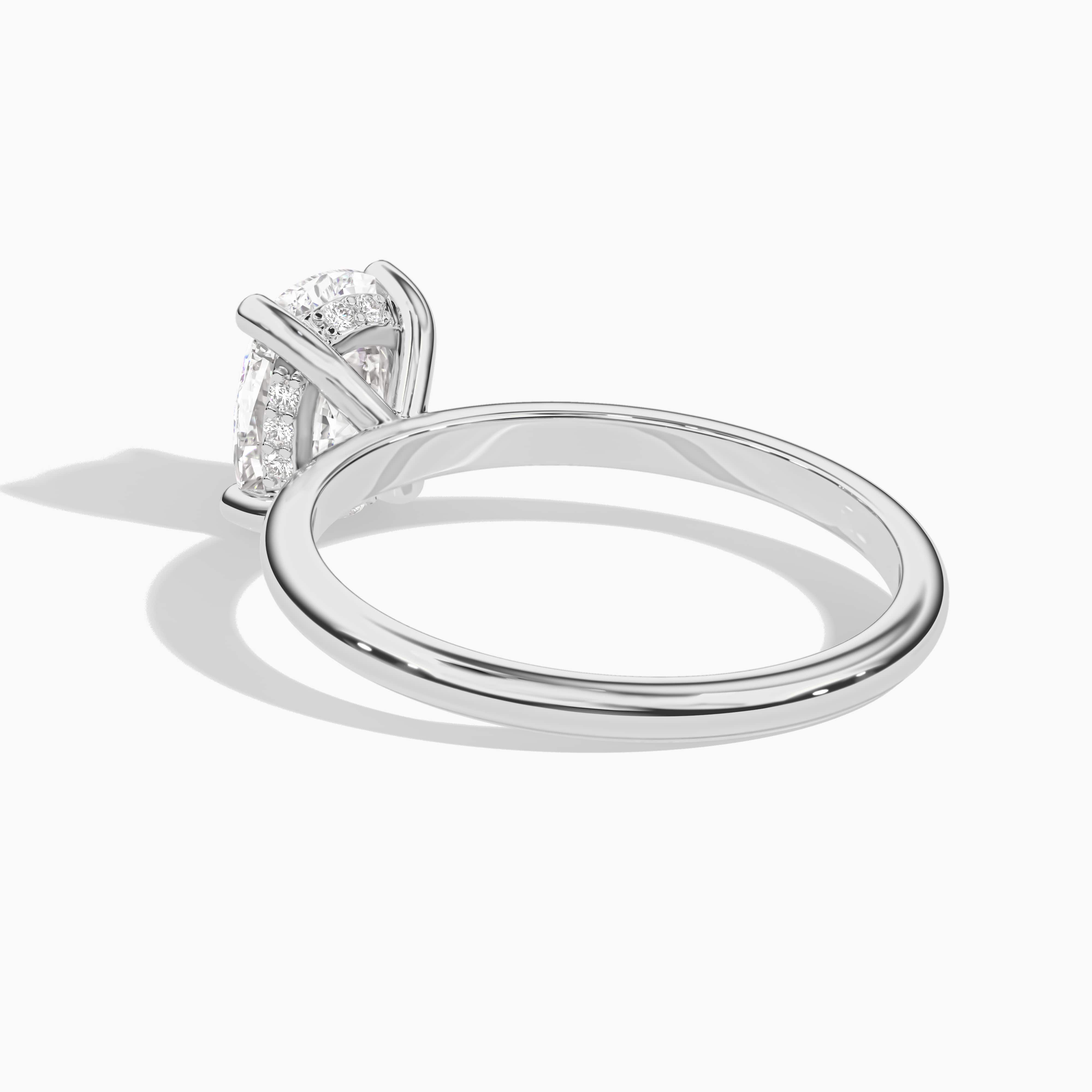 white gold elongated cushion engagement ring