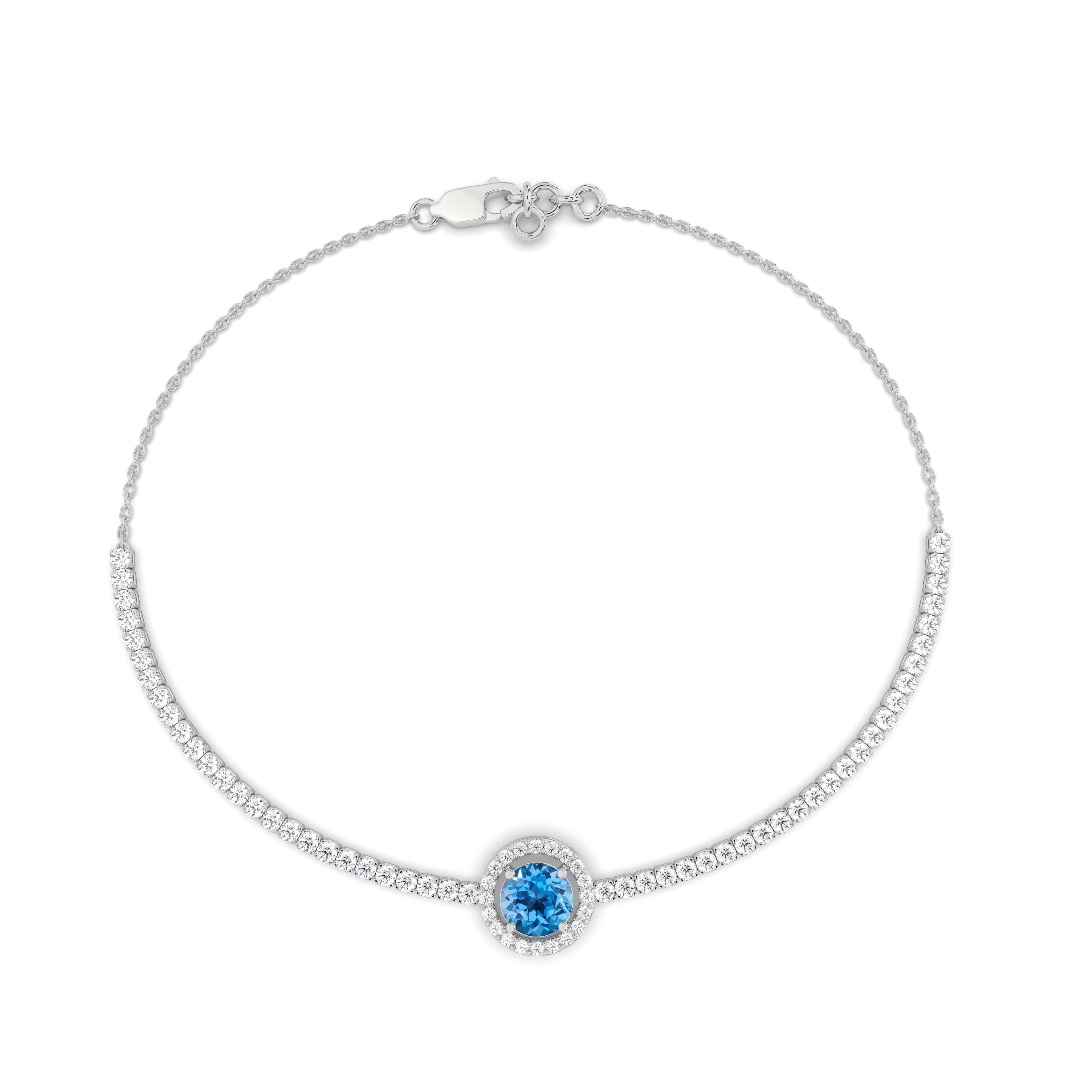 WHITE GOLD LONDON BLUE TOPAZ BRACELET