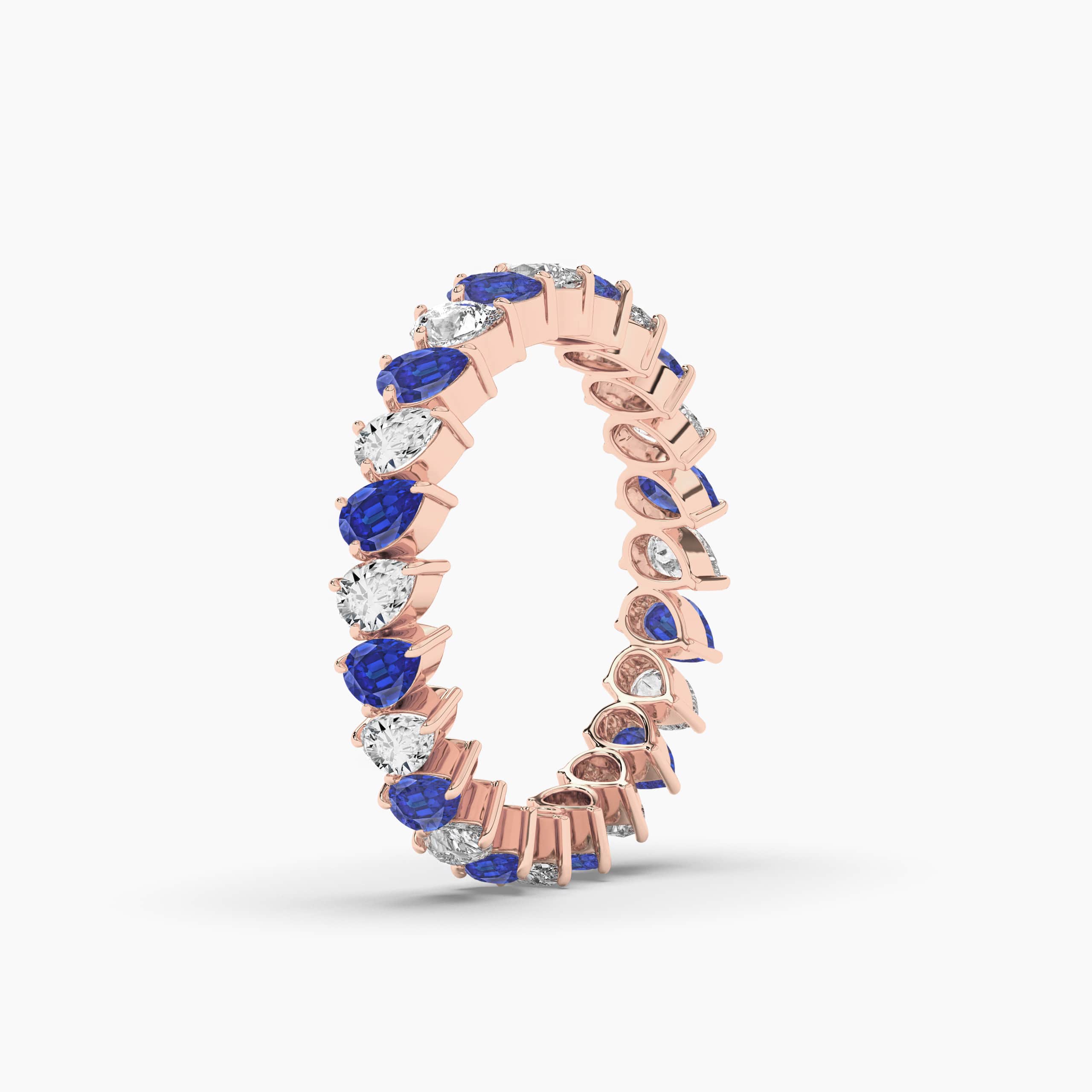 rose gold diamond eternity wedding band 