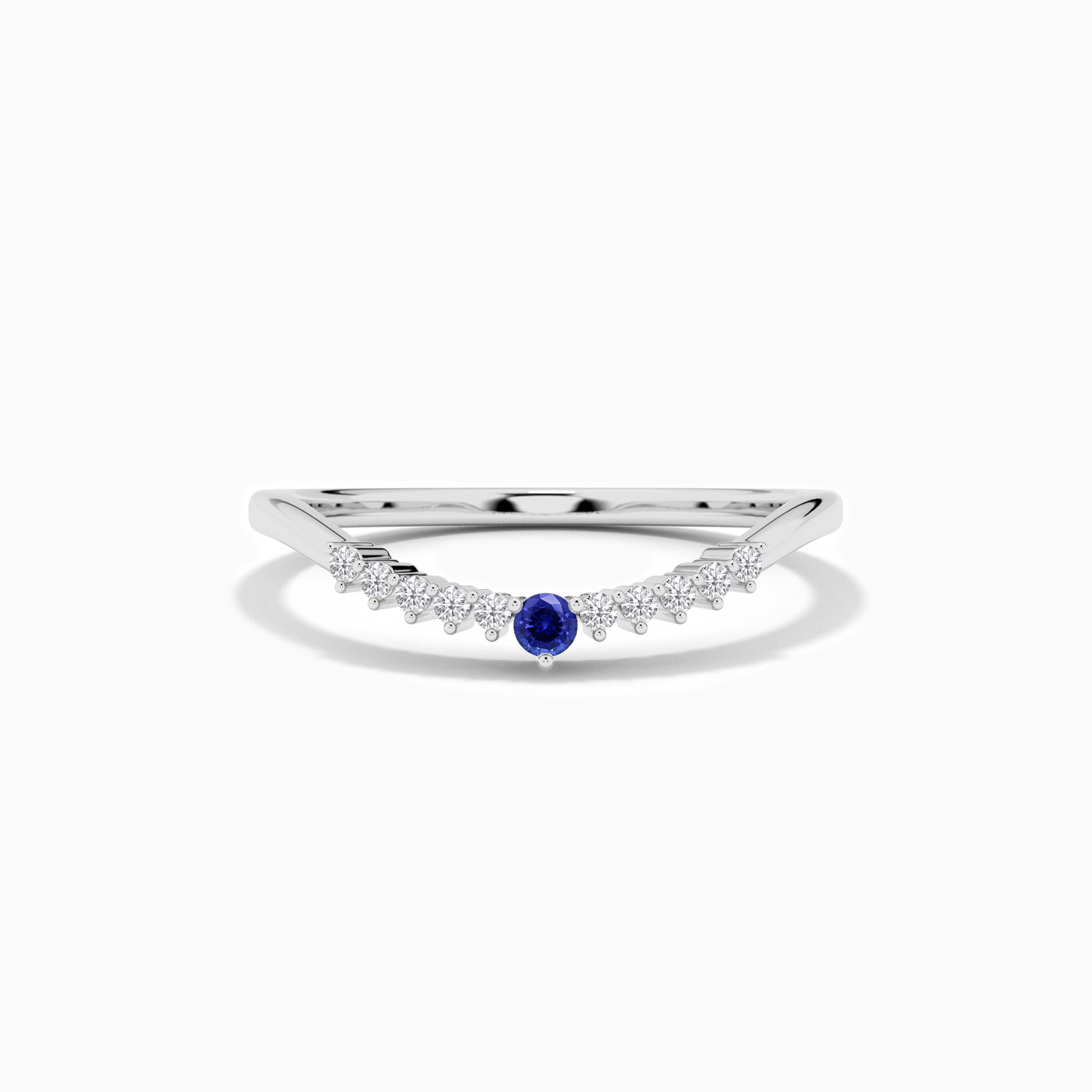 blue sapphire birthstone diamond ring