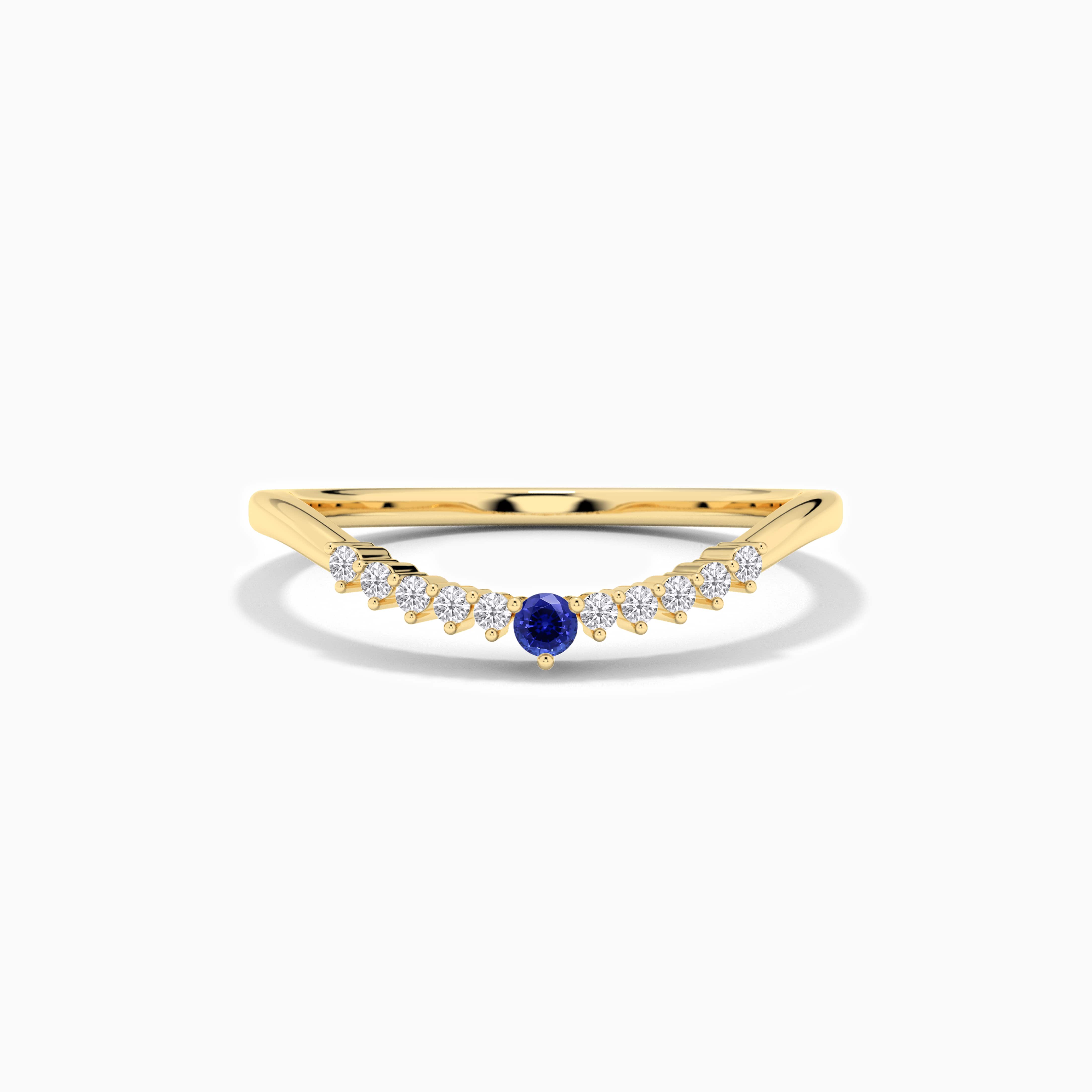 curved gold wedding band