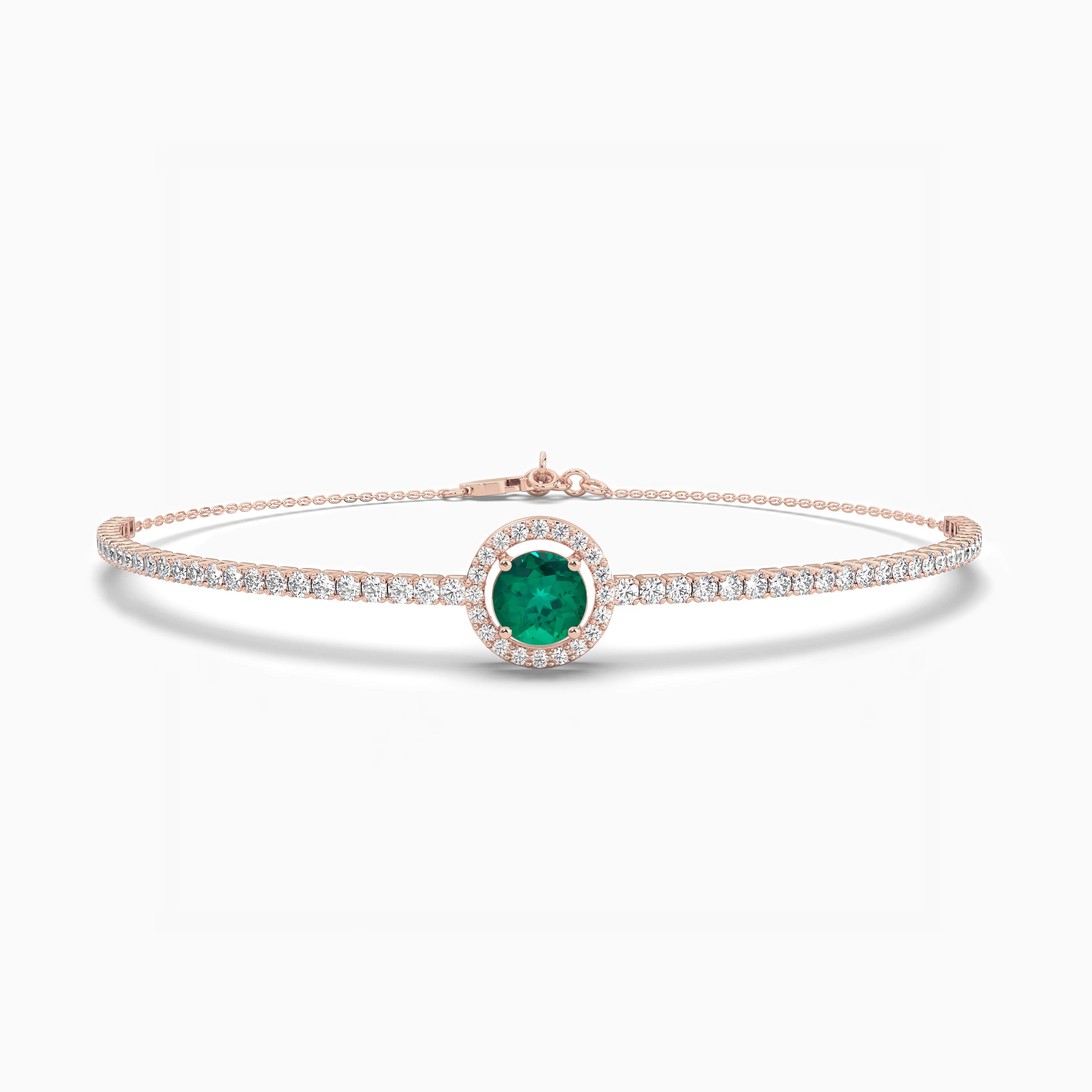 STATEMENT EMERALD ON MINI TENNIS BRACELET