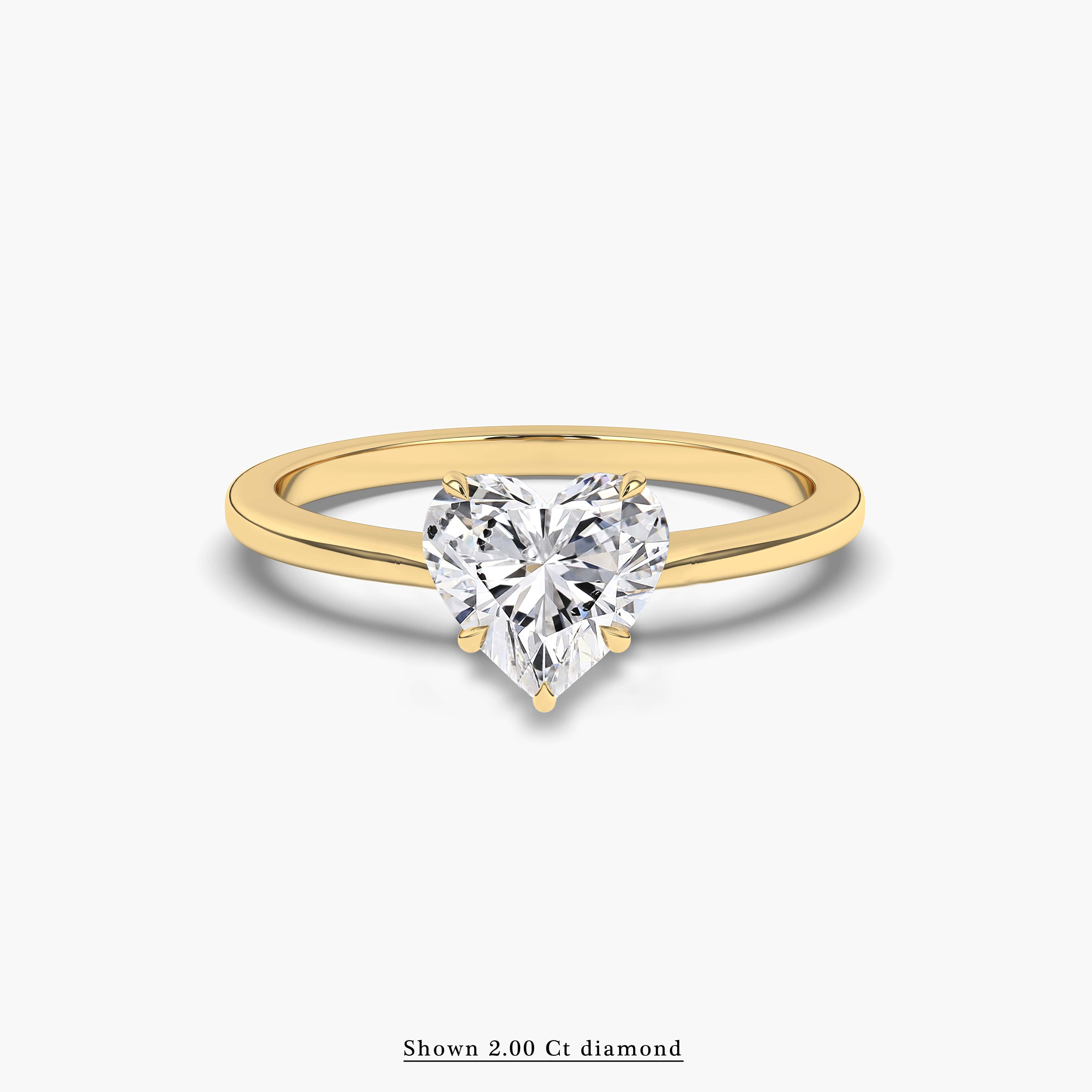 Heart Cut Diamond Ring Yellow Gold