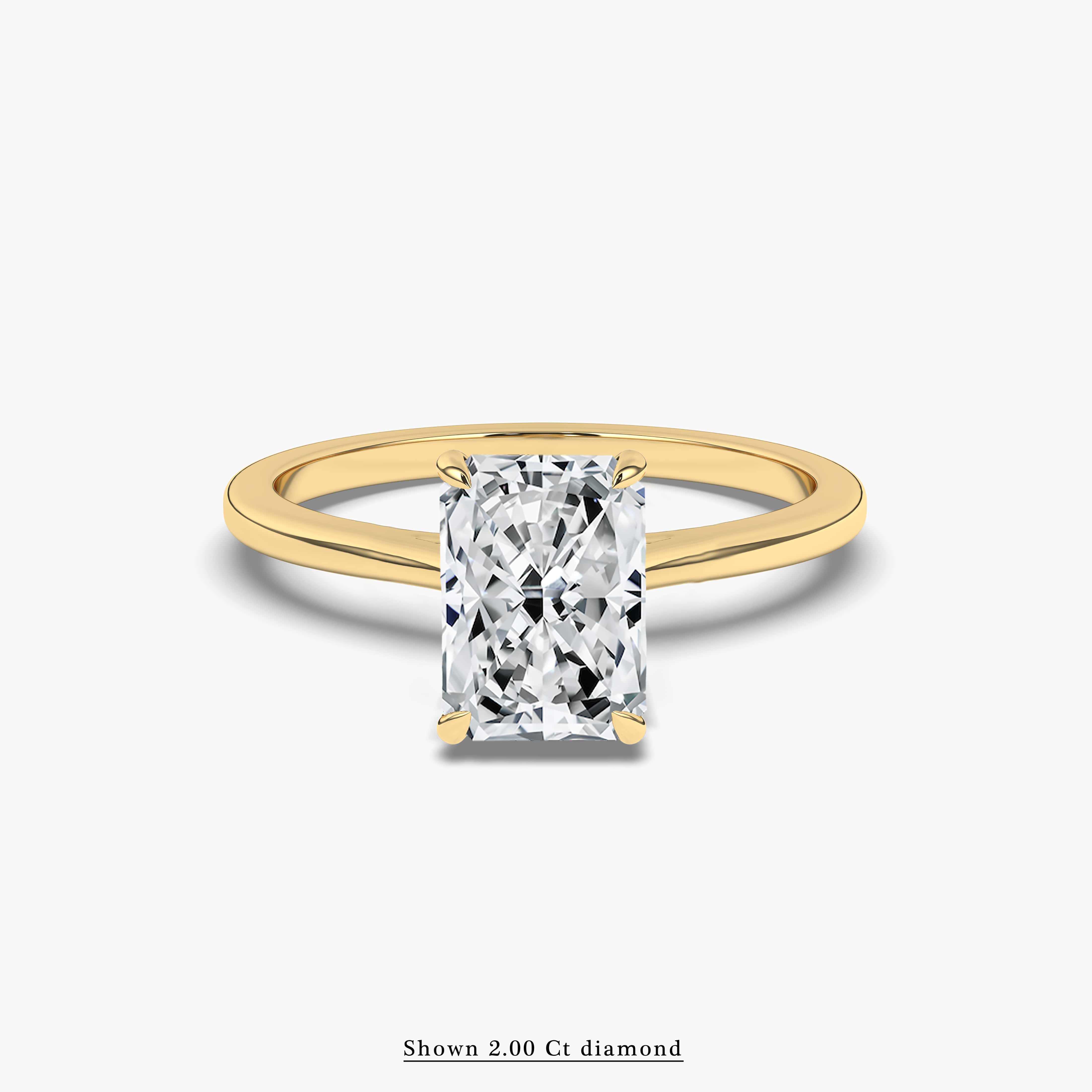 Radiant Cut Cathedral Engagement Ring