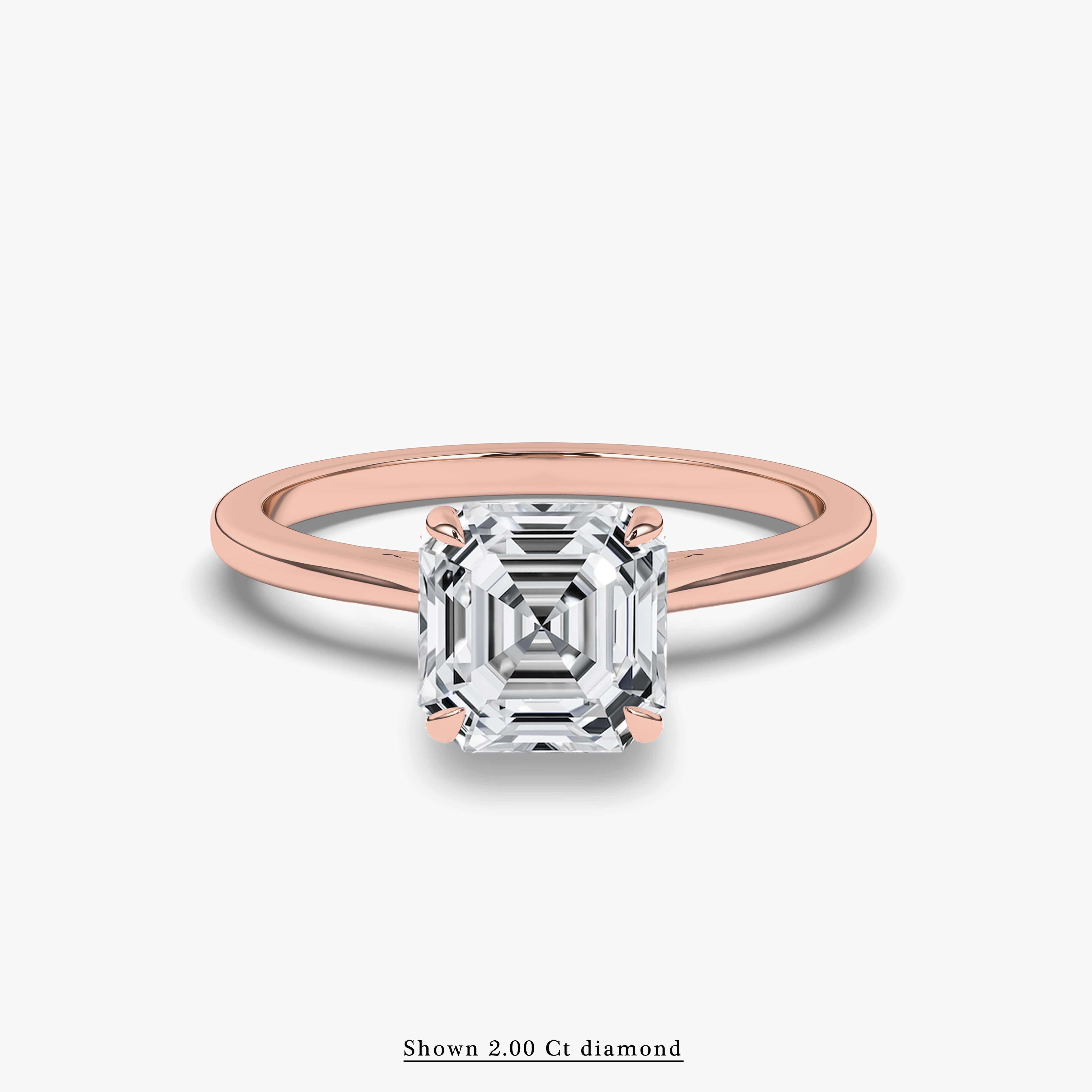 ASSCHER CATHEDRAL SOLITAIRE ROSE GOLD