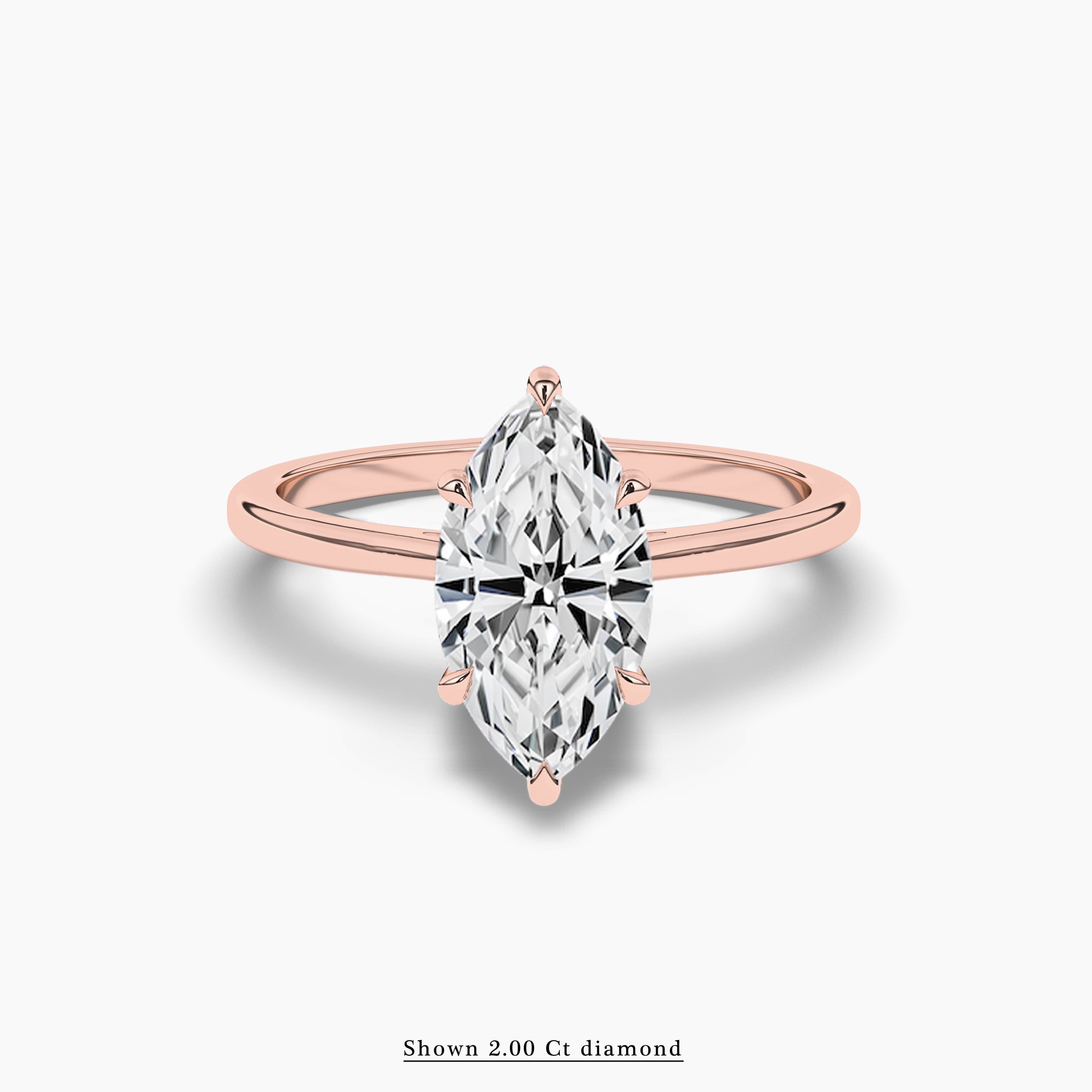 Rose Gold Marquise Cut Engagement Ring