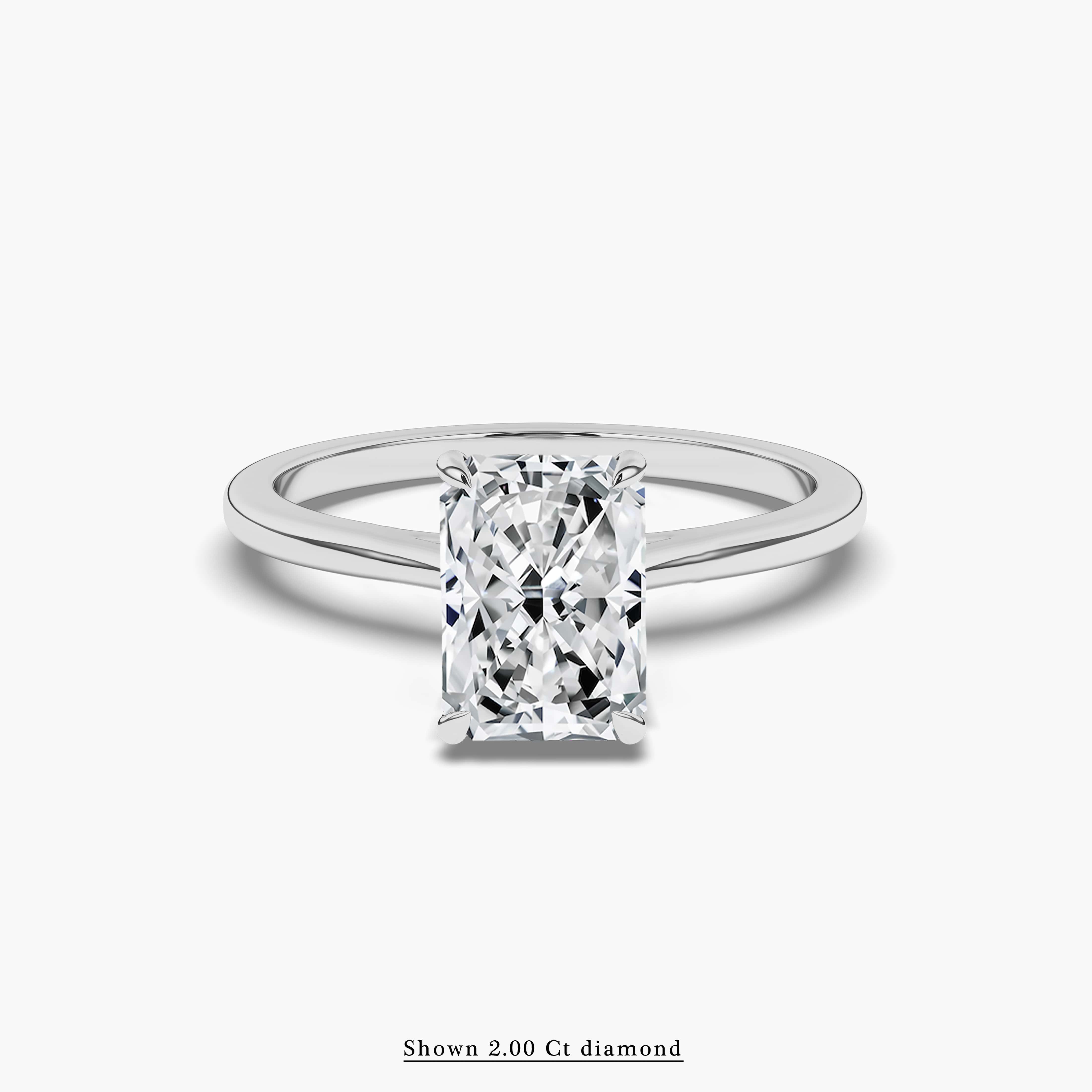 White Gold Radiant cut Engagement Ring