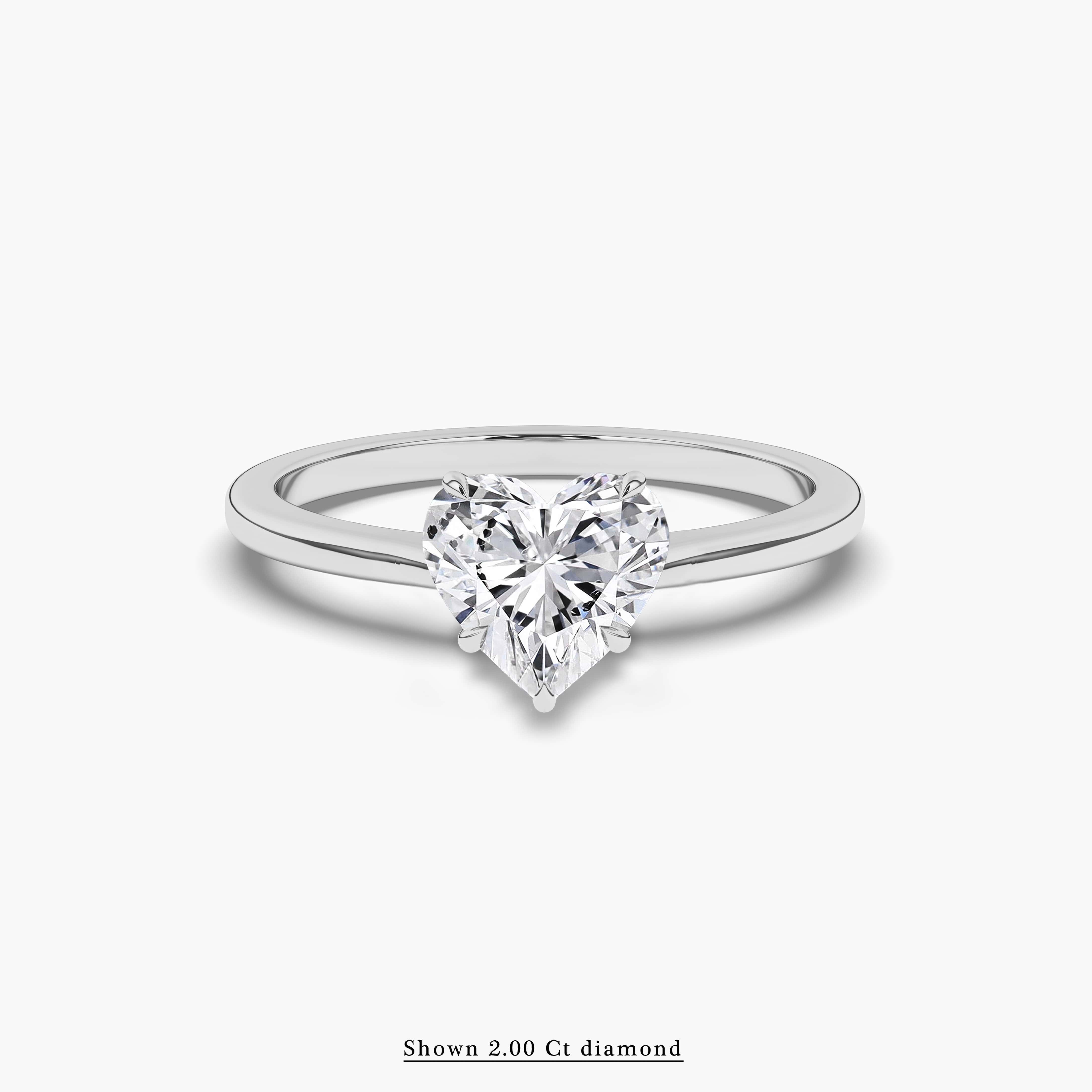 Heart cut Diamond Engagement Ring White Gold