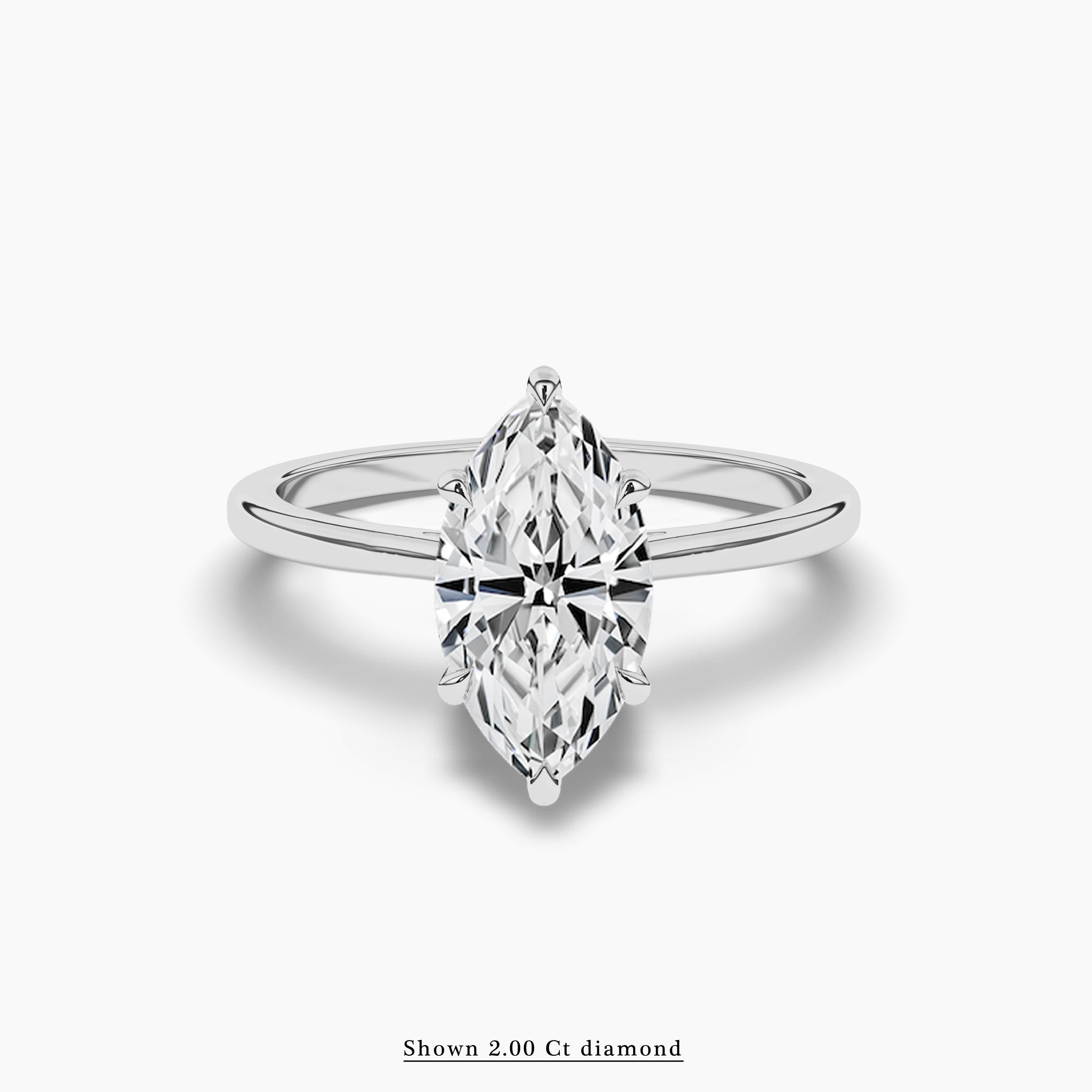 Classic Cathedral Shank Marquise Cut Engagement Ring