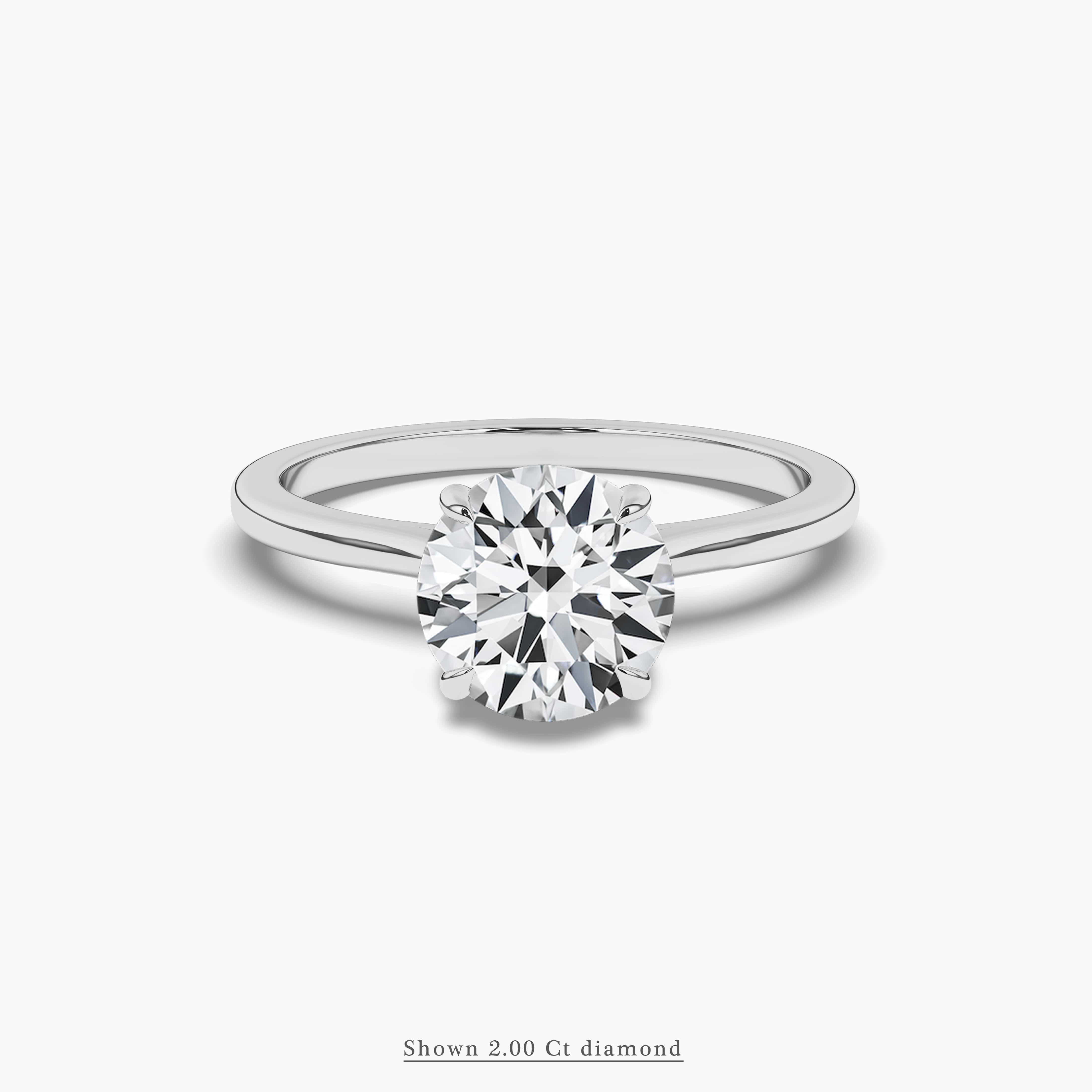 white gold solitaire engagement ring setting