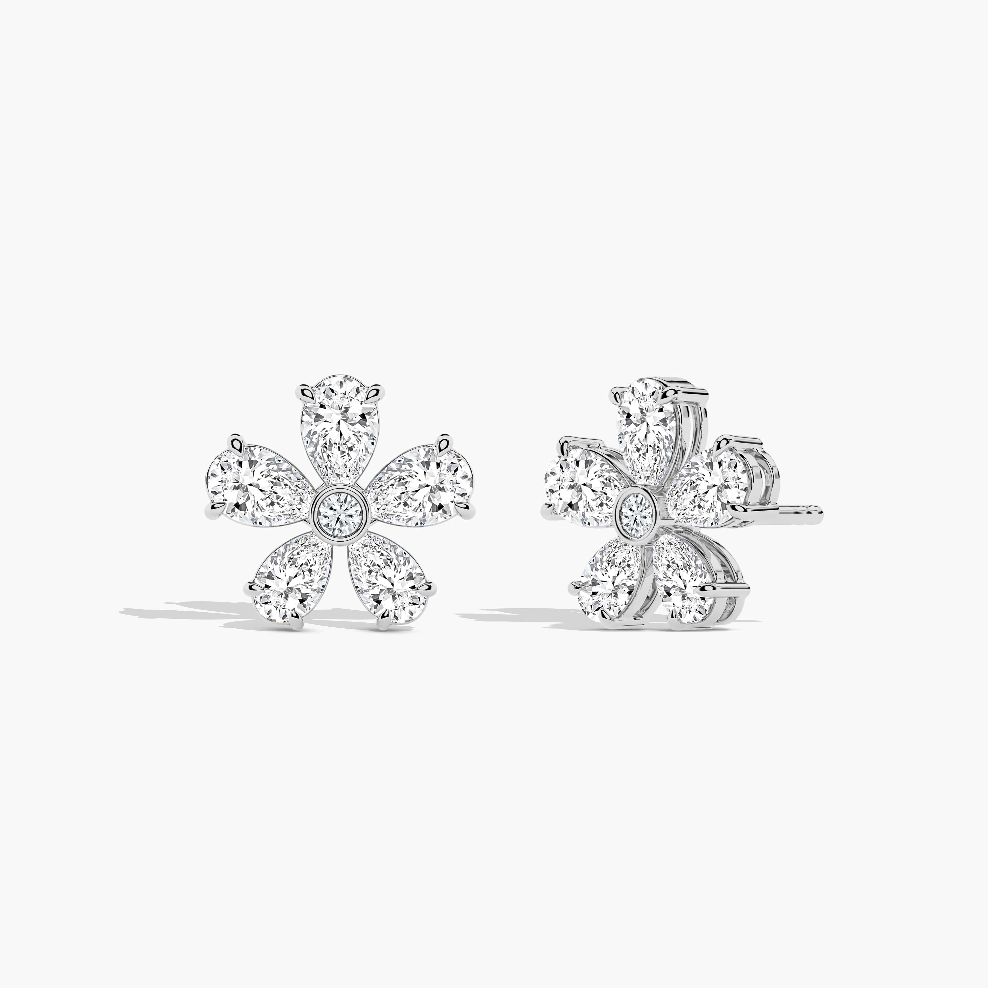 flower earrings with diamonds
