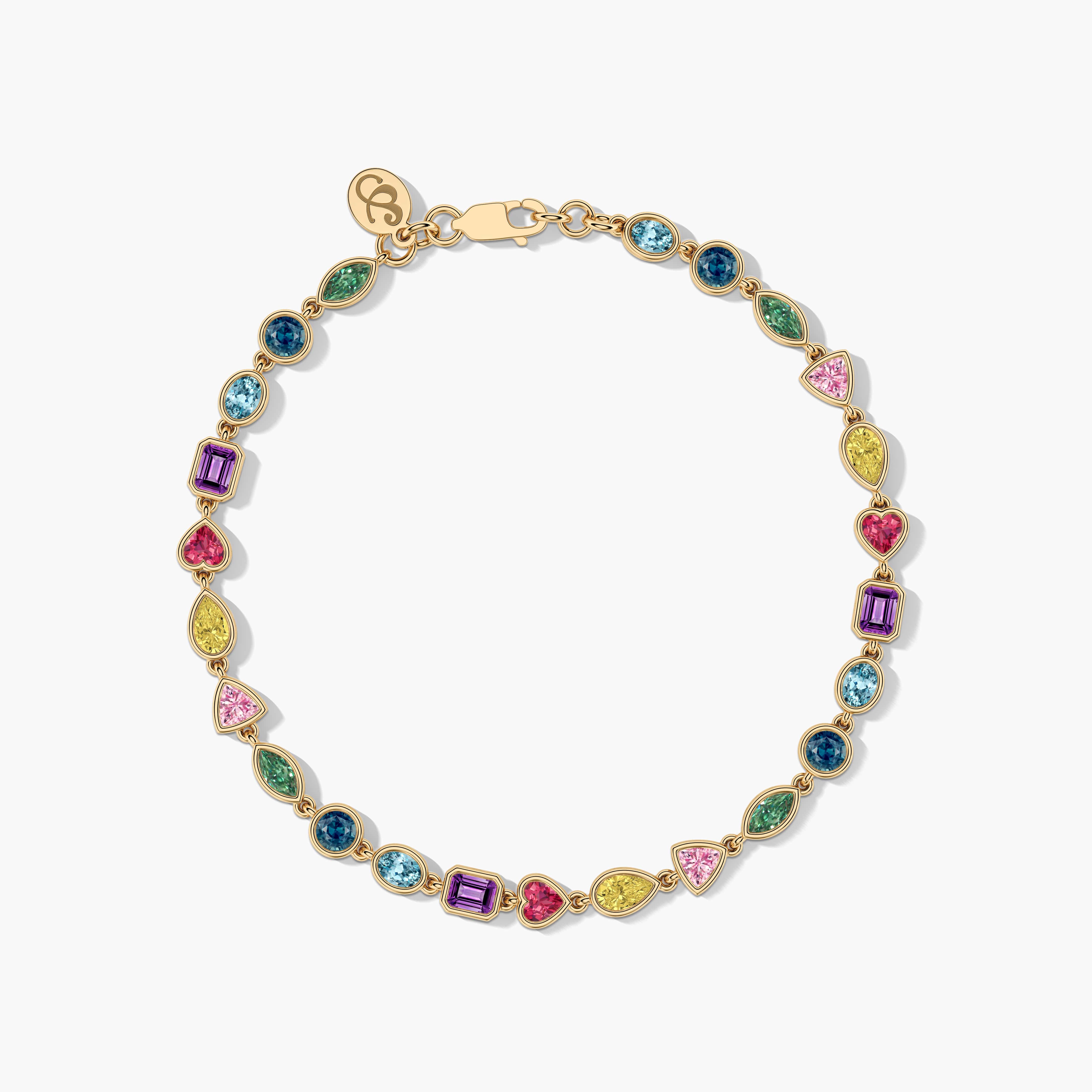 multi gemstone tennis bracelet