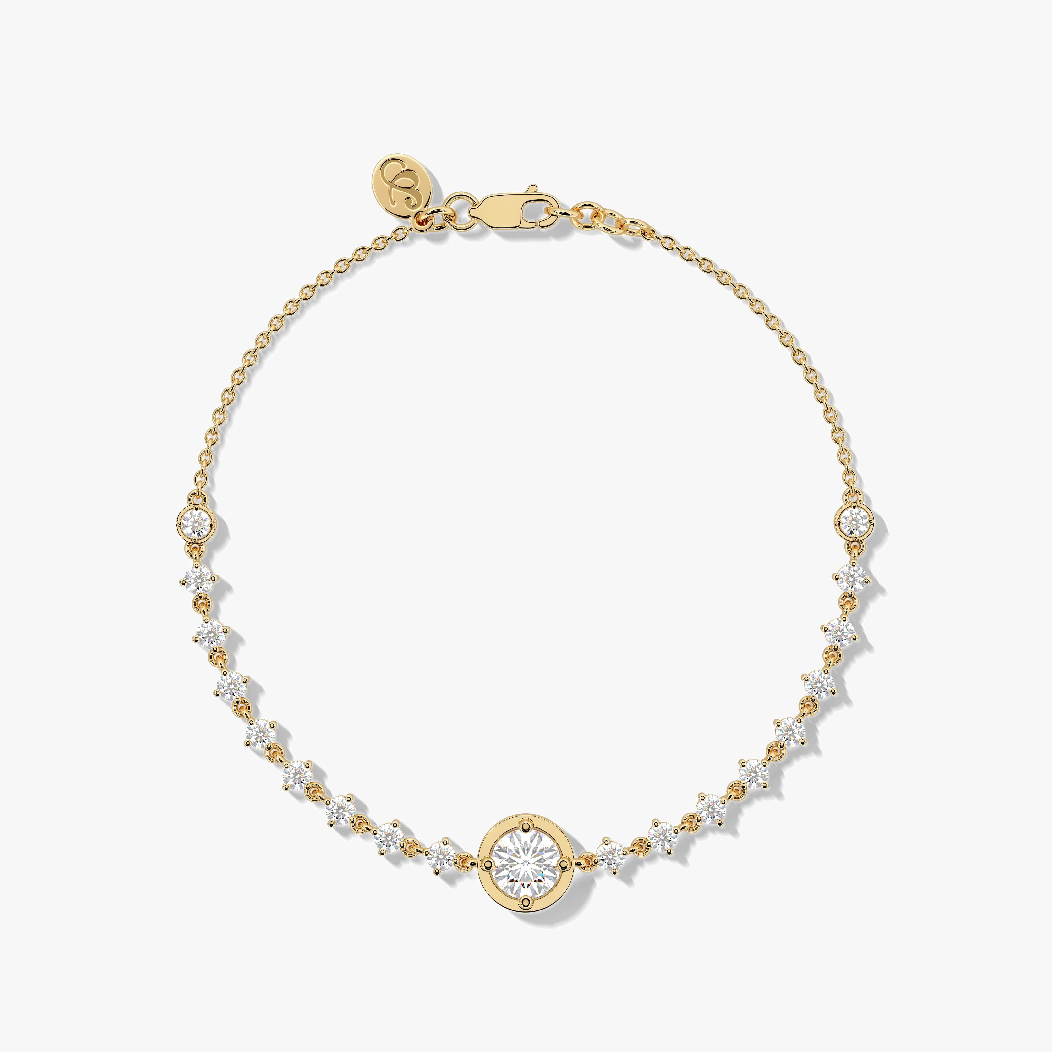 gold diamond tennis bracelet​