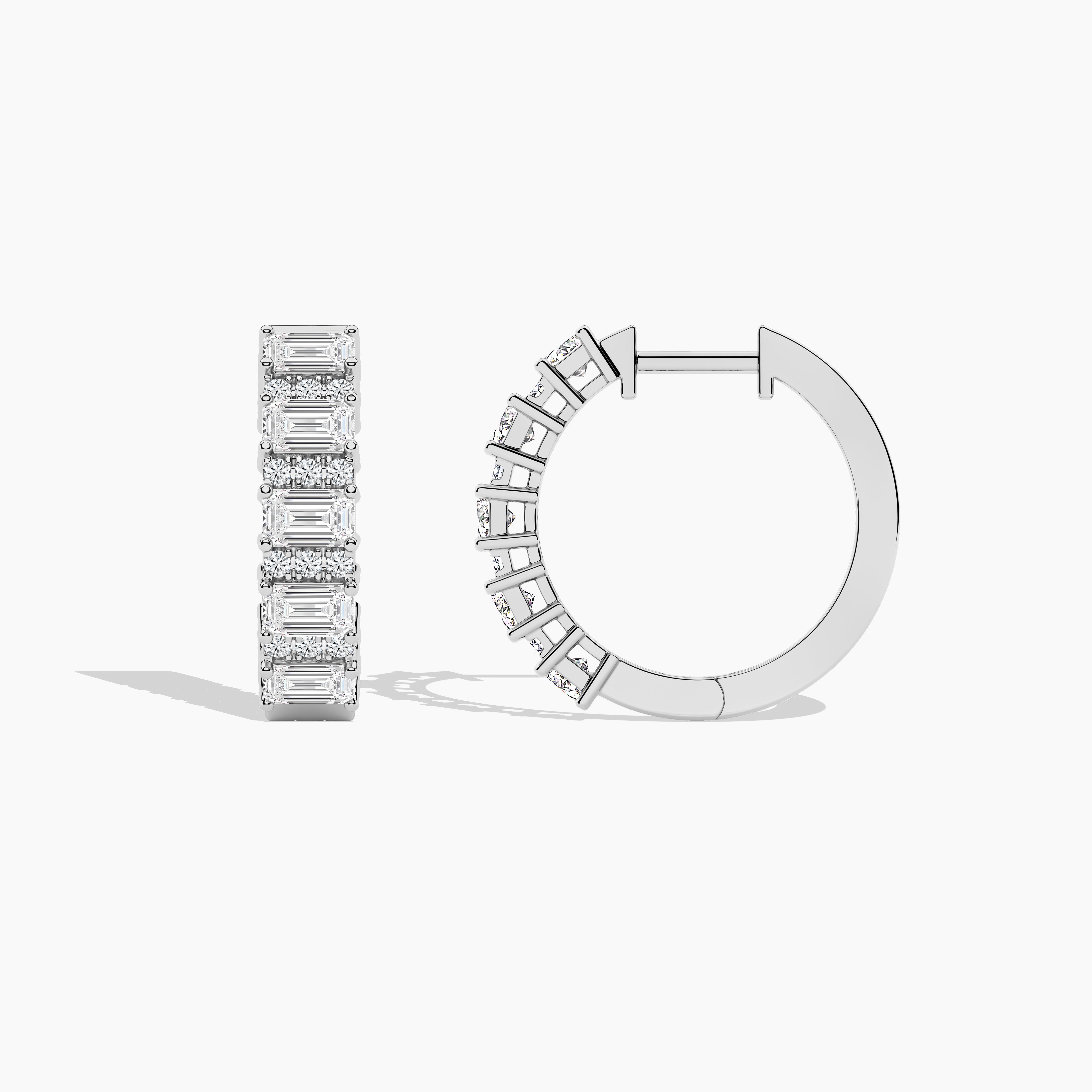 emerald cut diamond earrings