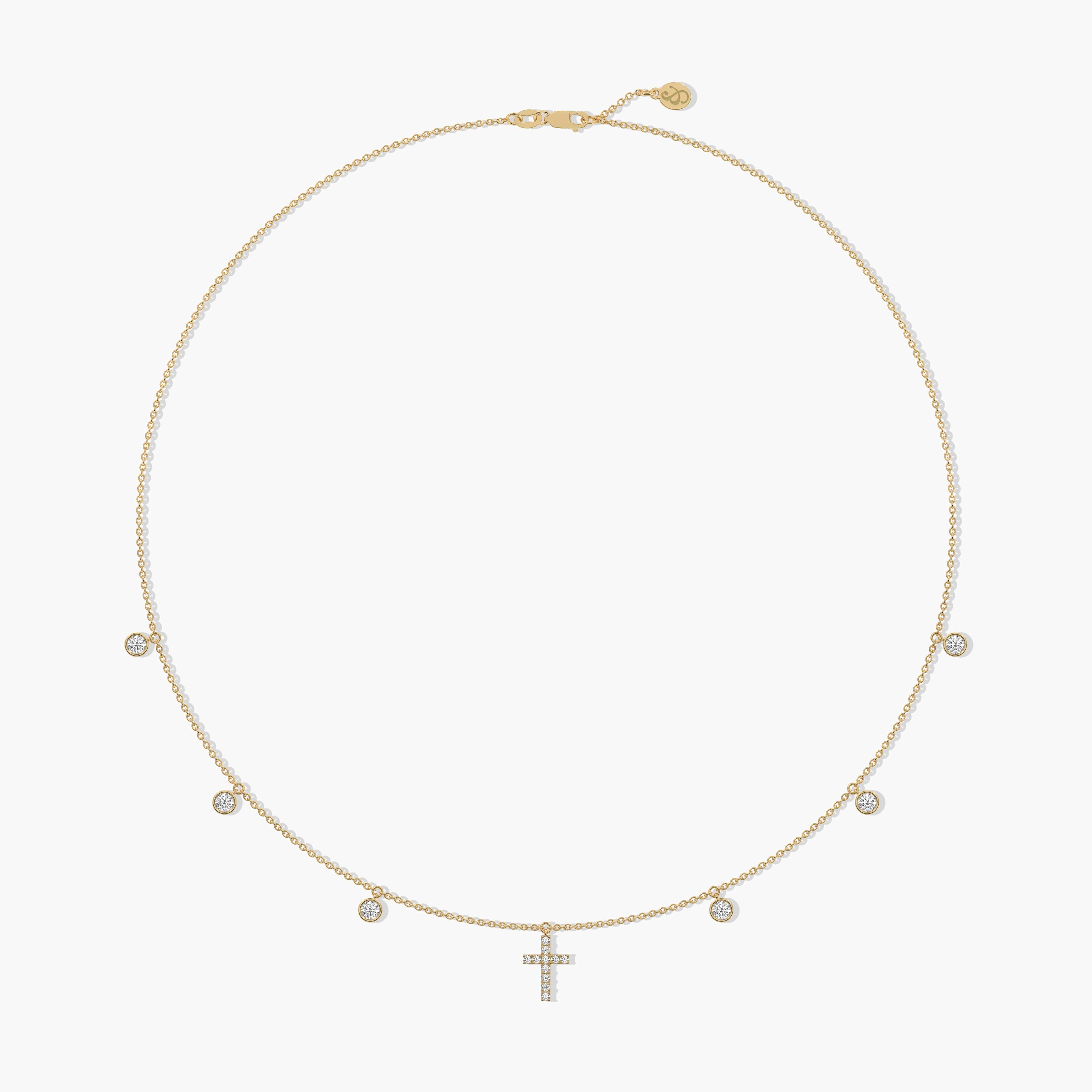 14k gold cross necklace 