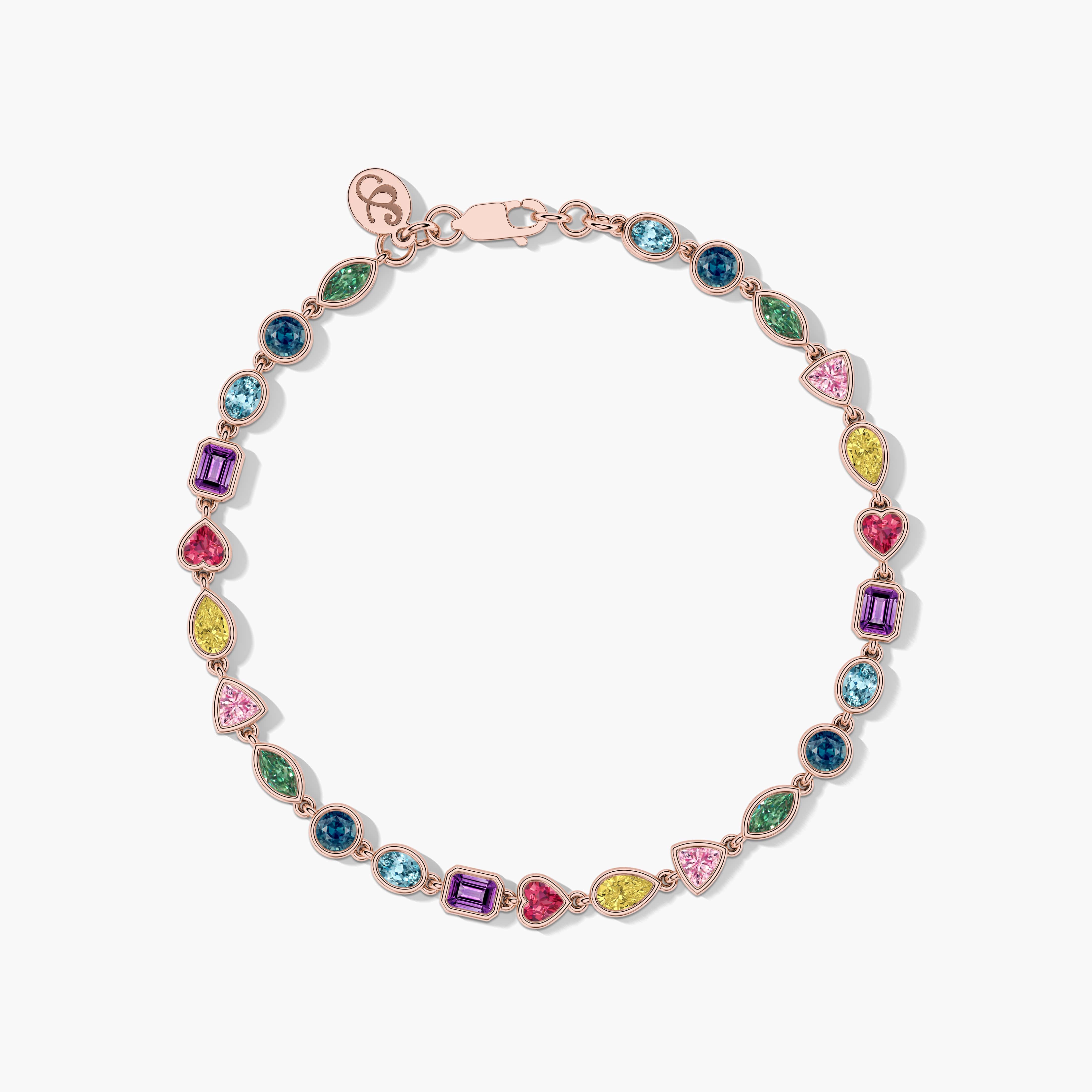 multi gemstone bracelet gold