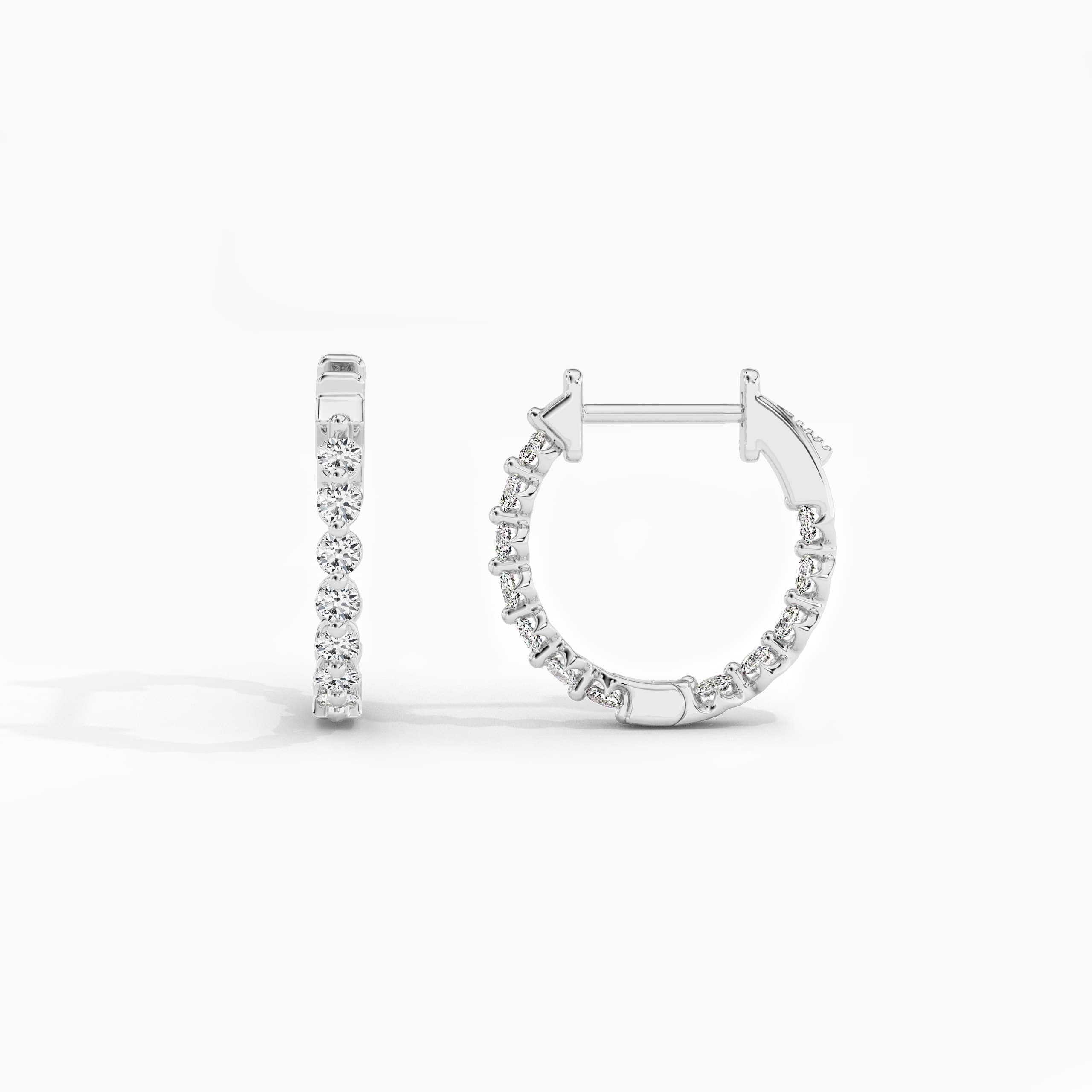 14k white gold hoop earrings