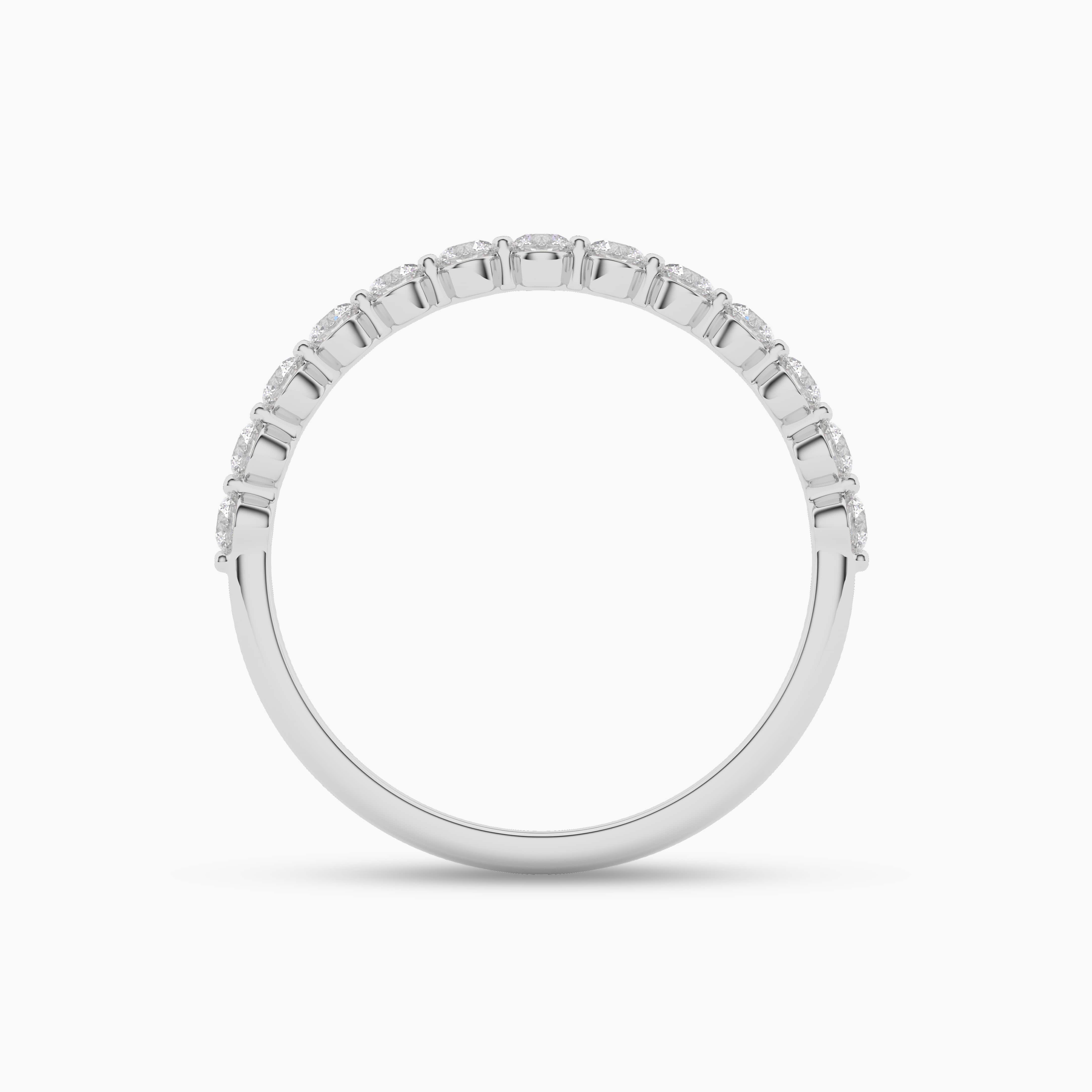 White Gold Criss Cross Diamond Stackable Ring
